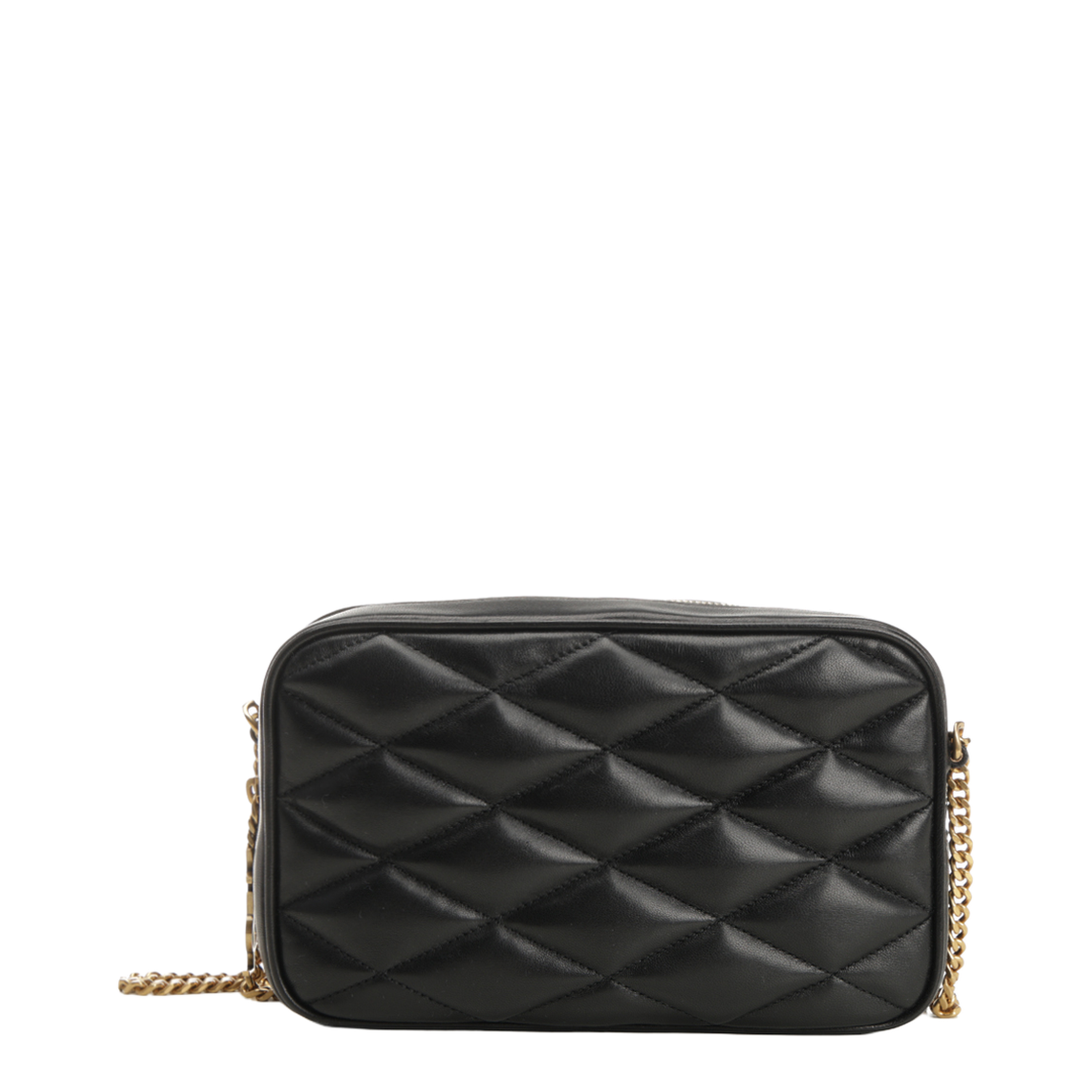 Quilted Leather Crossbody Bag - Black - Image 1