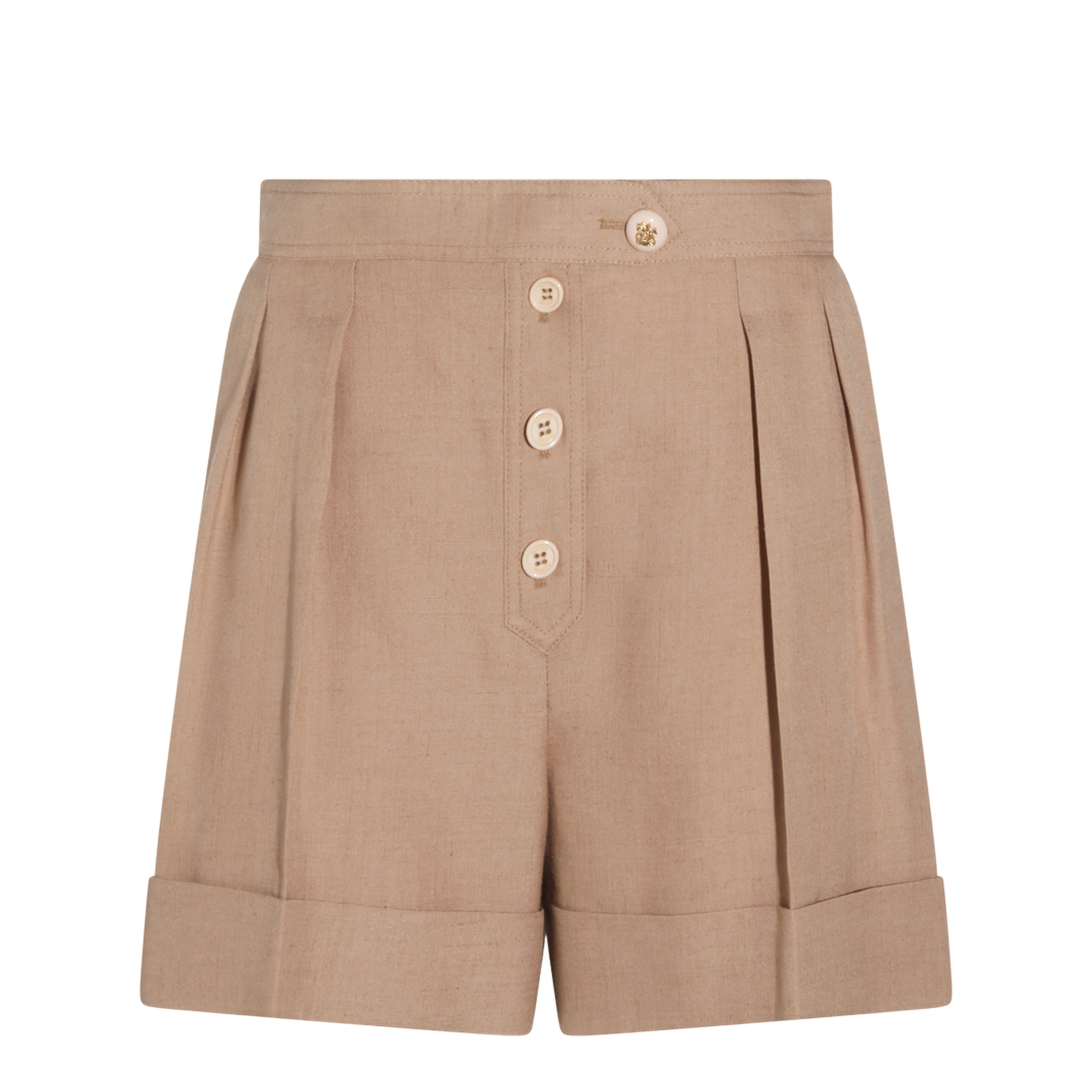 Biscuit Viscose Blend Shorts - Image 1