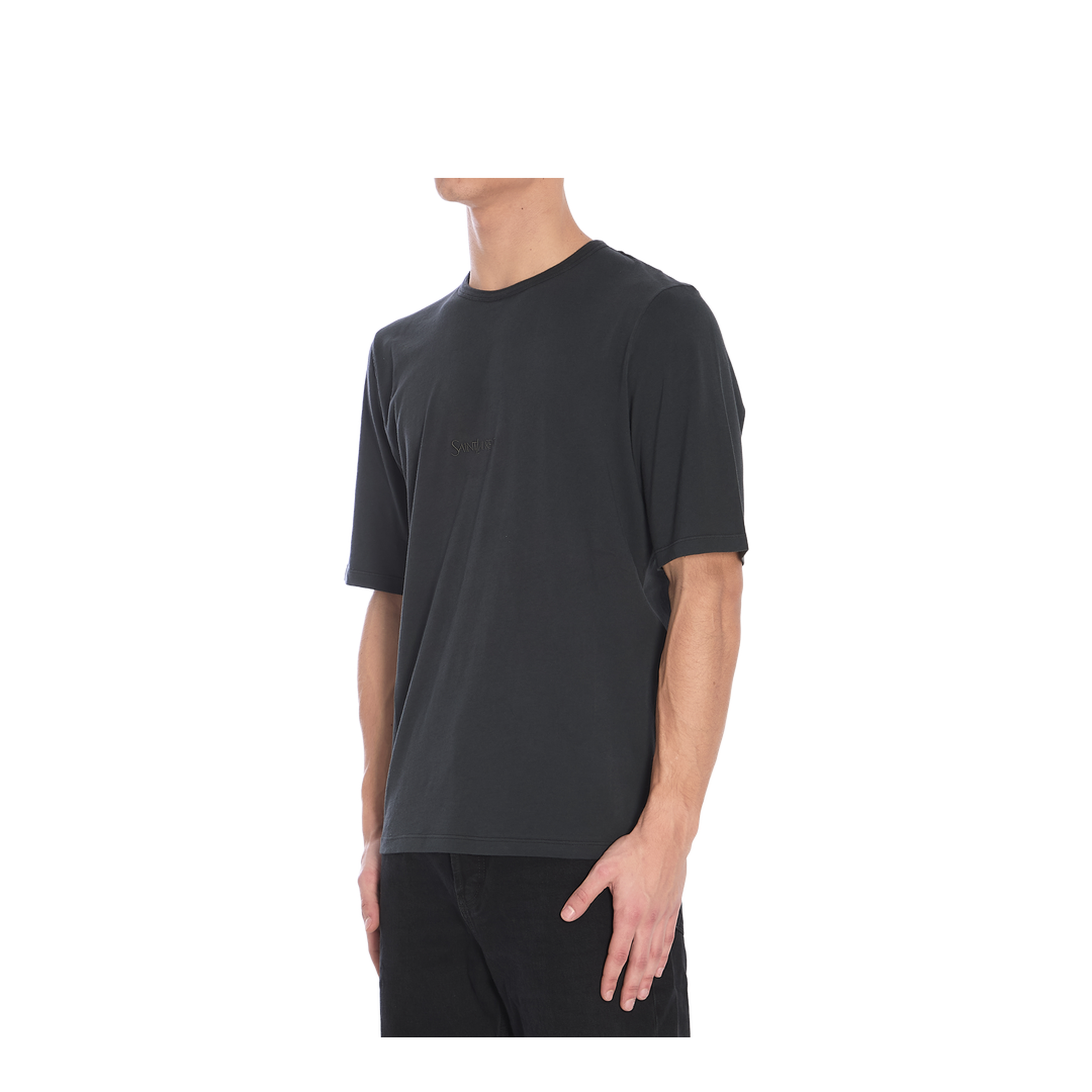 Black Crew Neck T-Shirt - Image 2