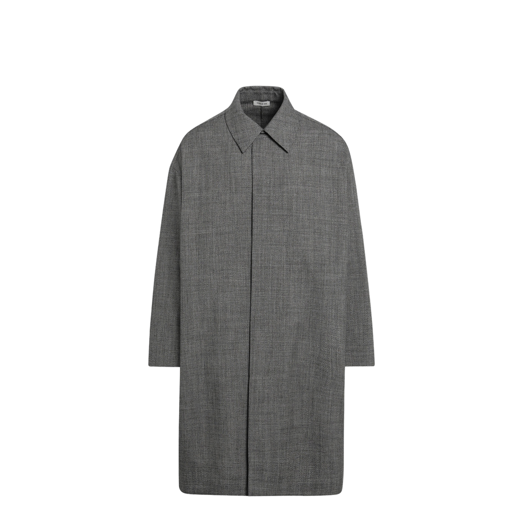 Relaxed Trench Coat In Mouliné Wool - Image 1