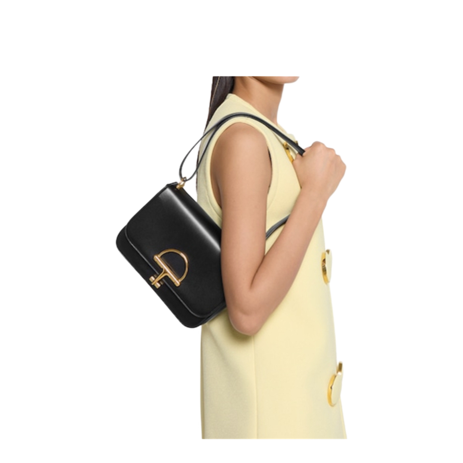 Siena Small Shoulder Bag in Black Leather - Image 5