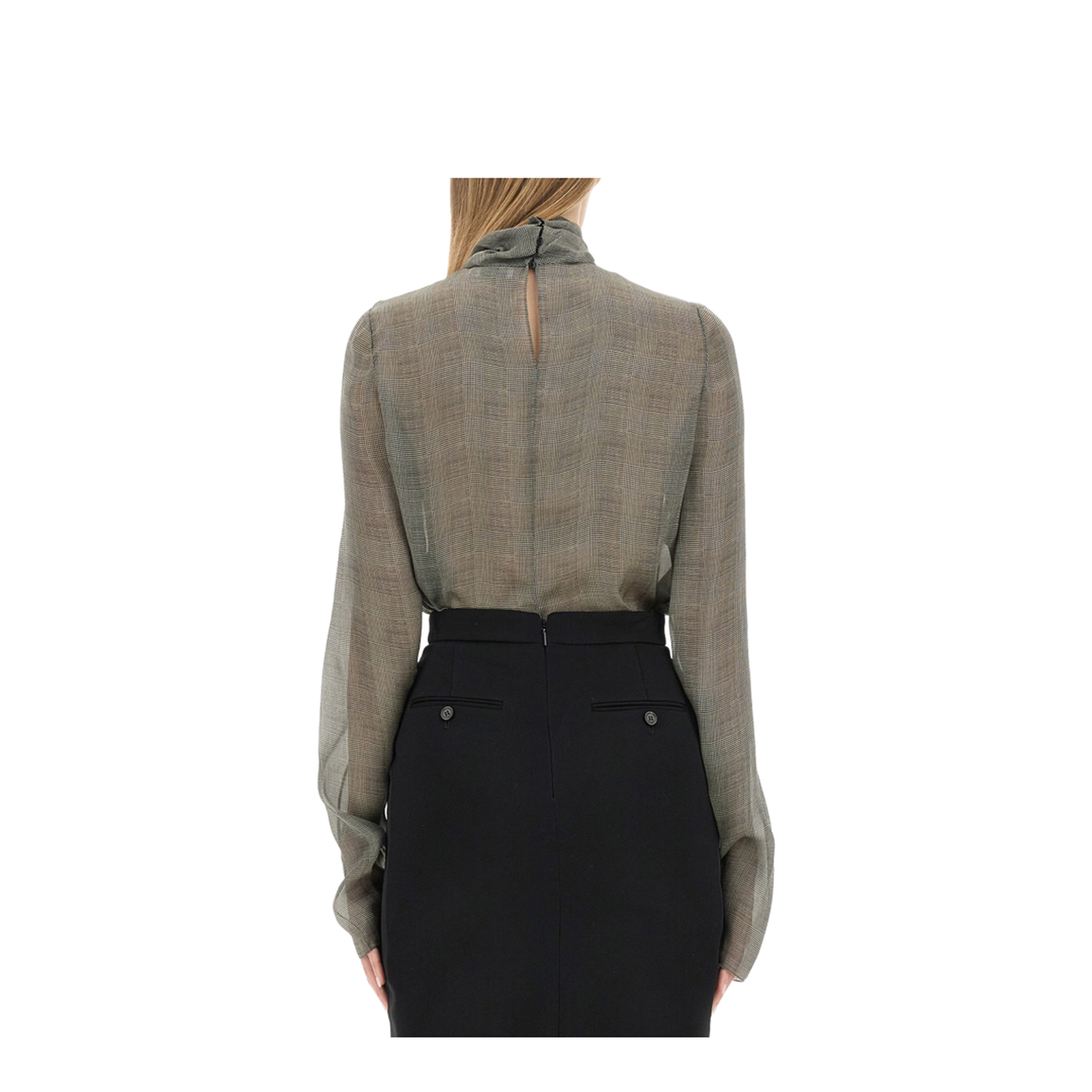 Silk Charmeuse Turtleneck Blouse - Image 3