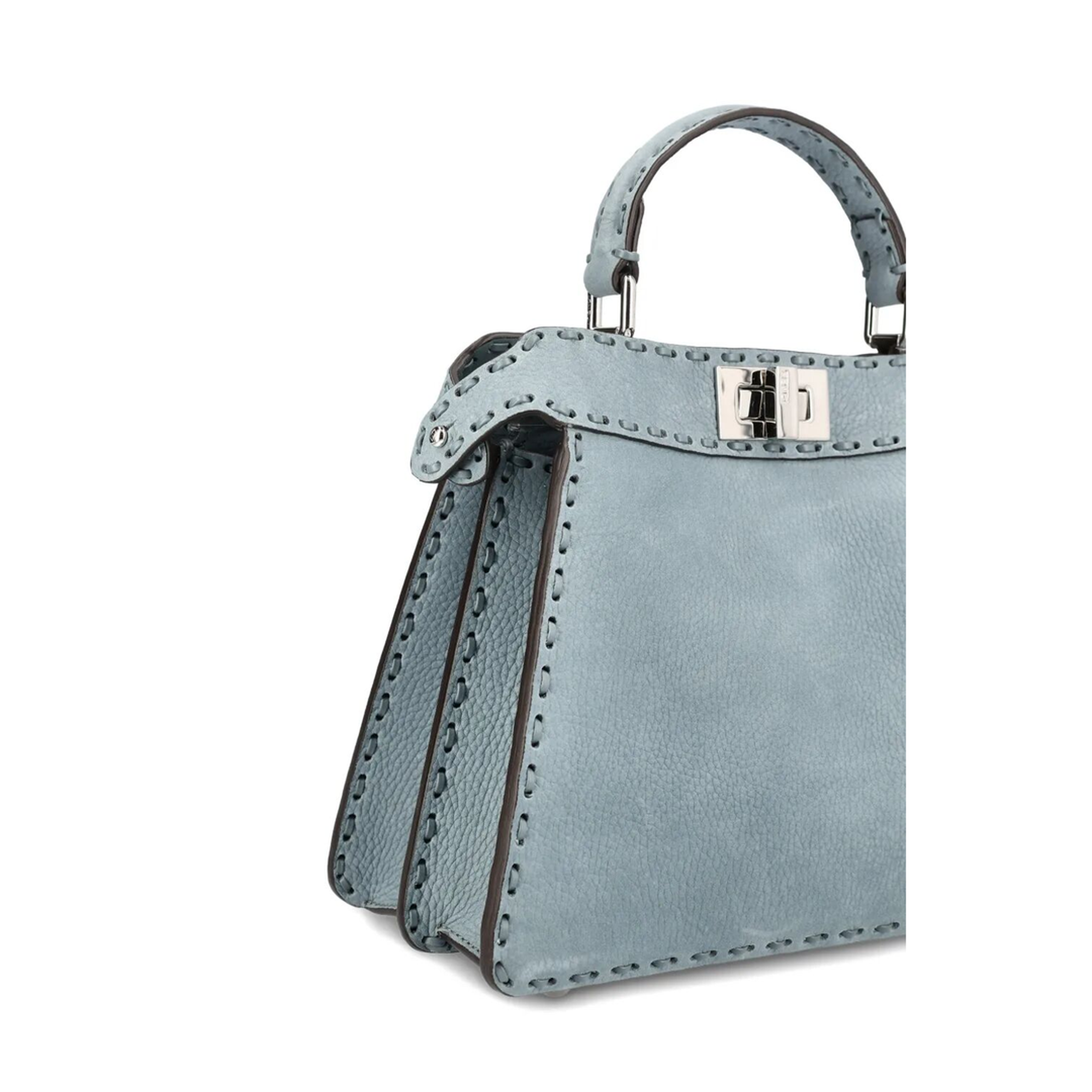 Peekaboo ISeeU Small Calfskin Tote - Mercury Blue - Image 4