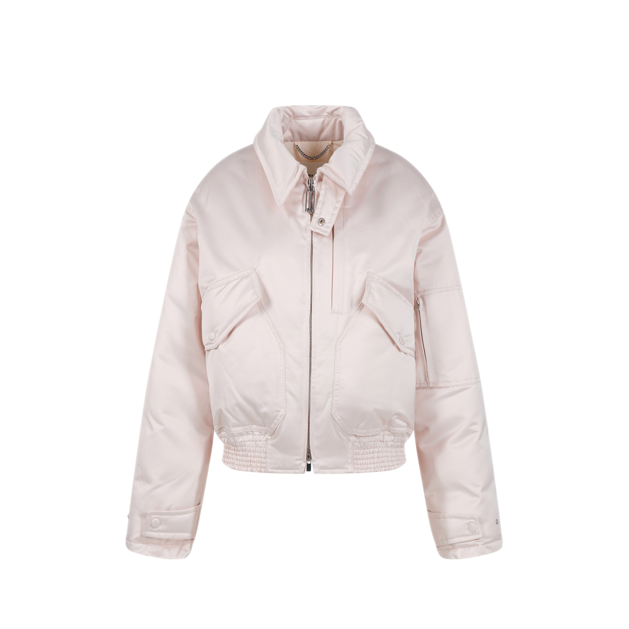 Cotton Satin Padded Bomber Jacket - Image 3