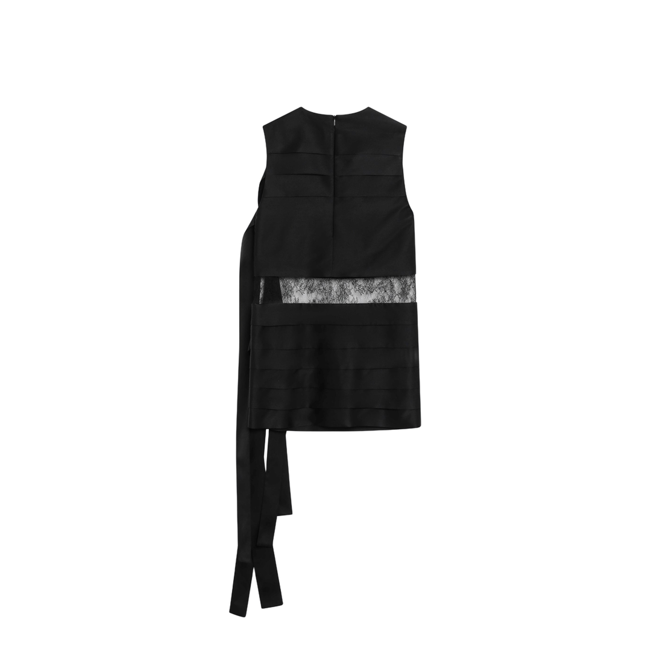 Black Mini Dress with Lace - Image 2
