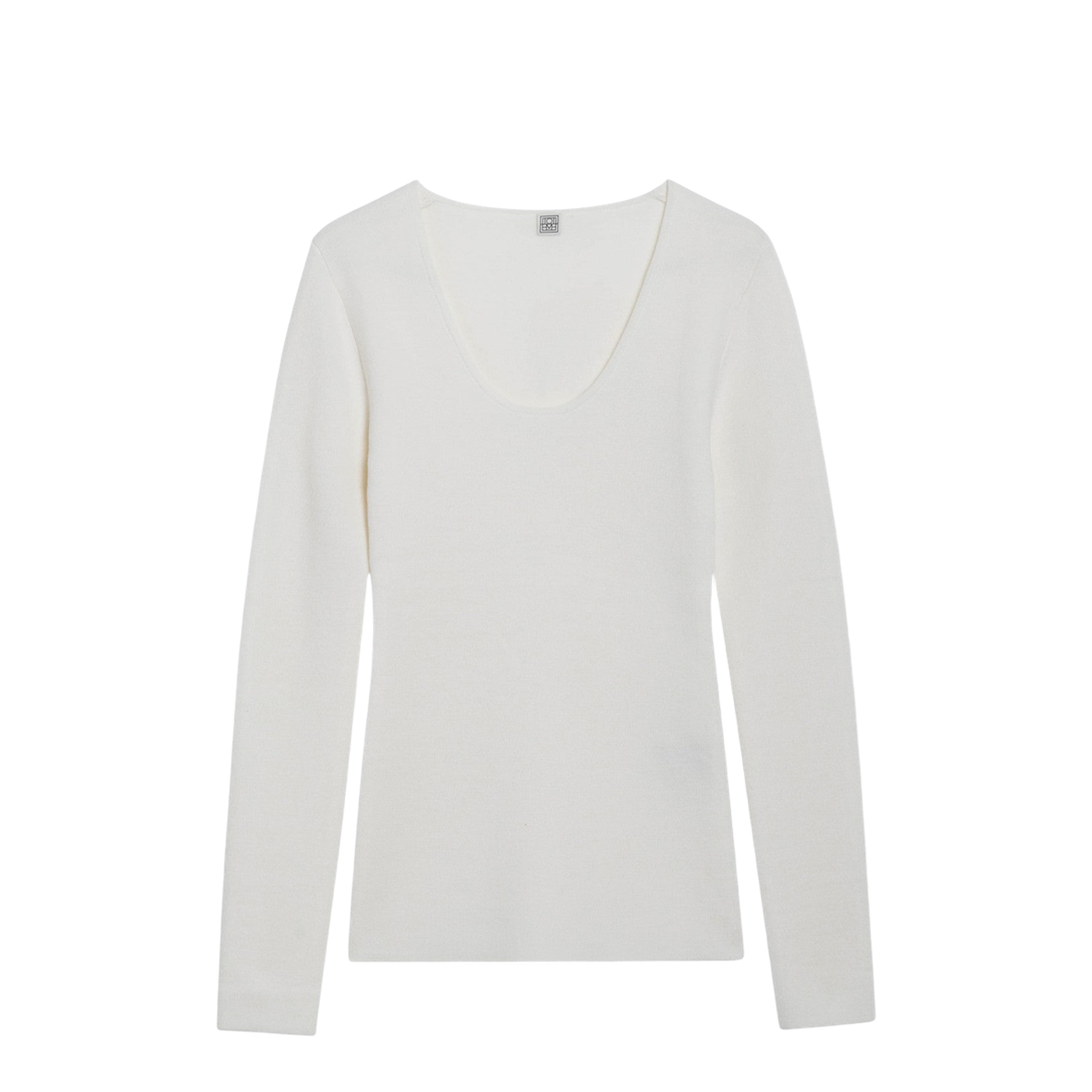 Ecru Wool-Blend Knit Top - Image 1