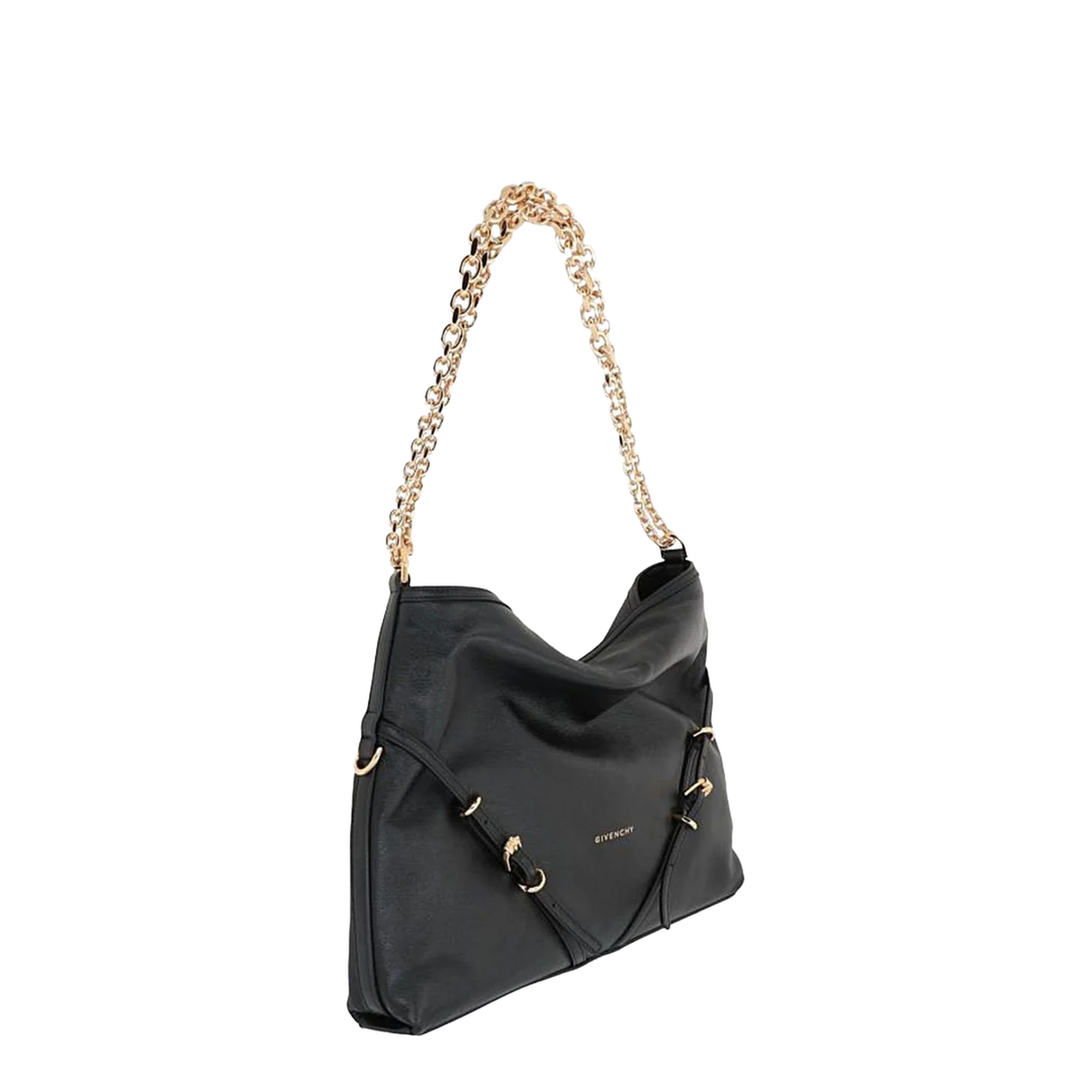 Voyou Chain Medium Grainy Leather Shoulder Bag - Image 3