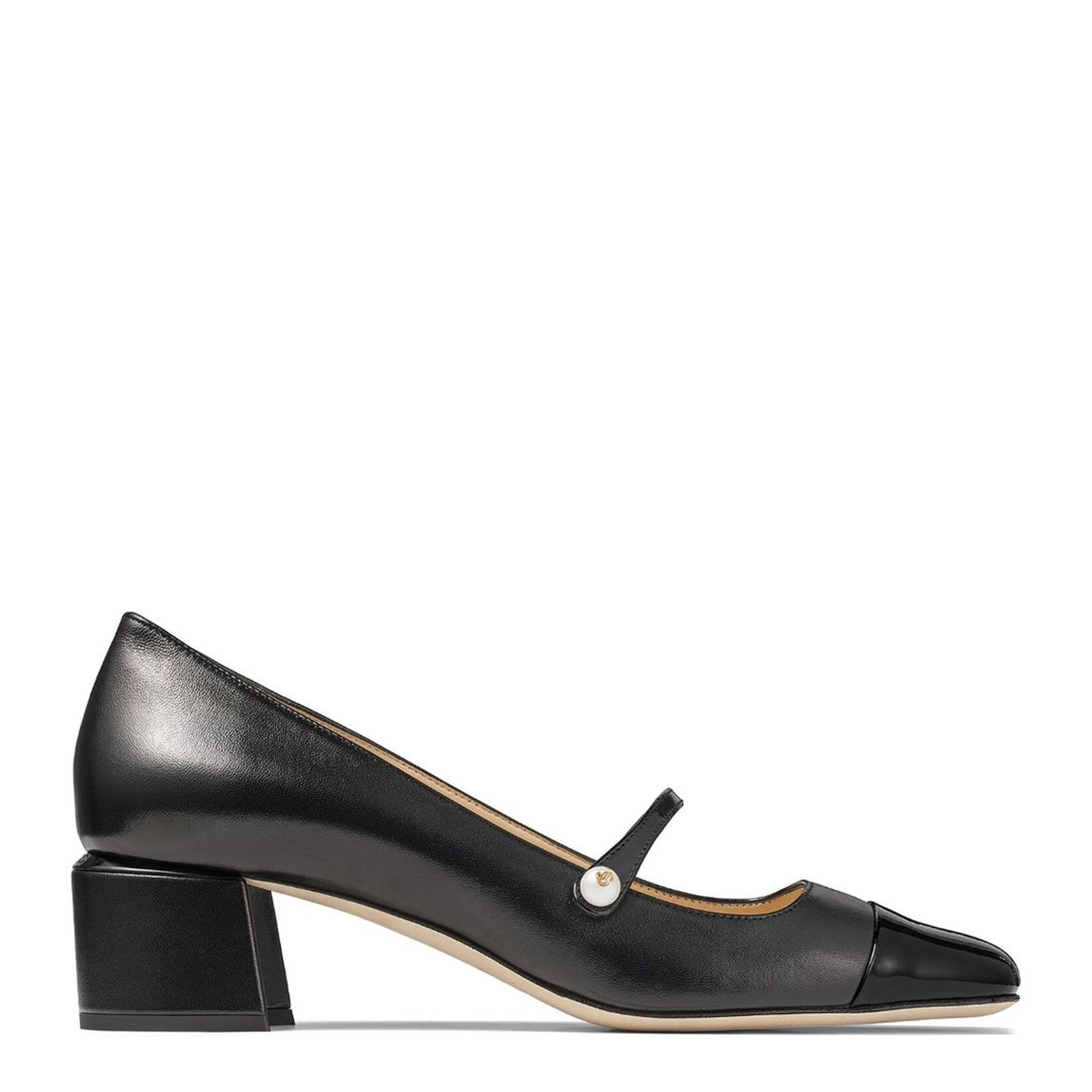 Black Nappa and Patent Leather Pumps - Image 1