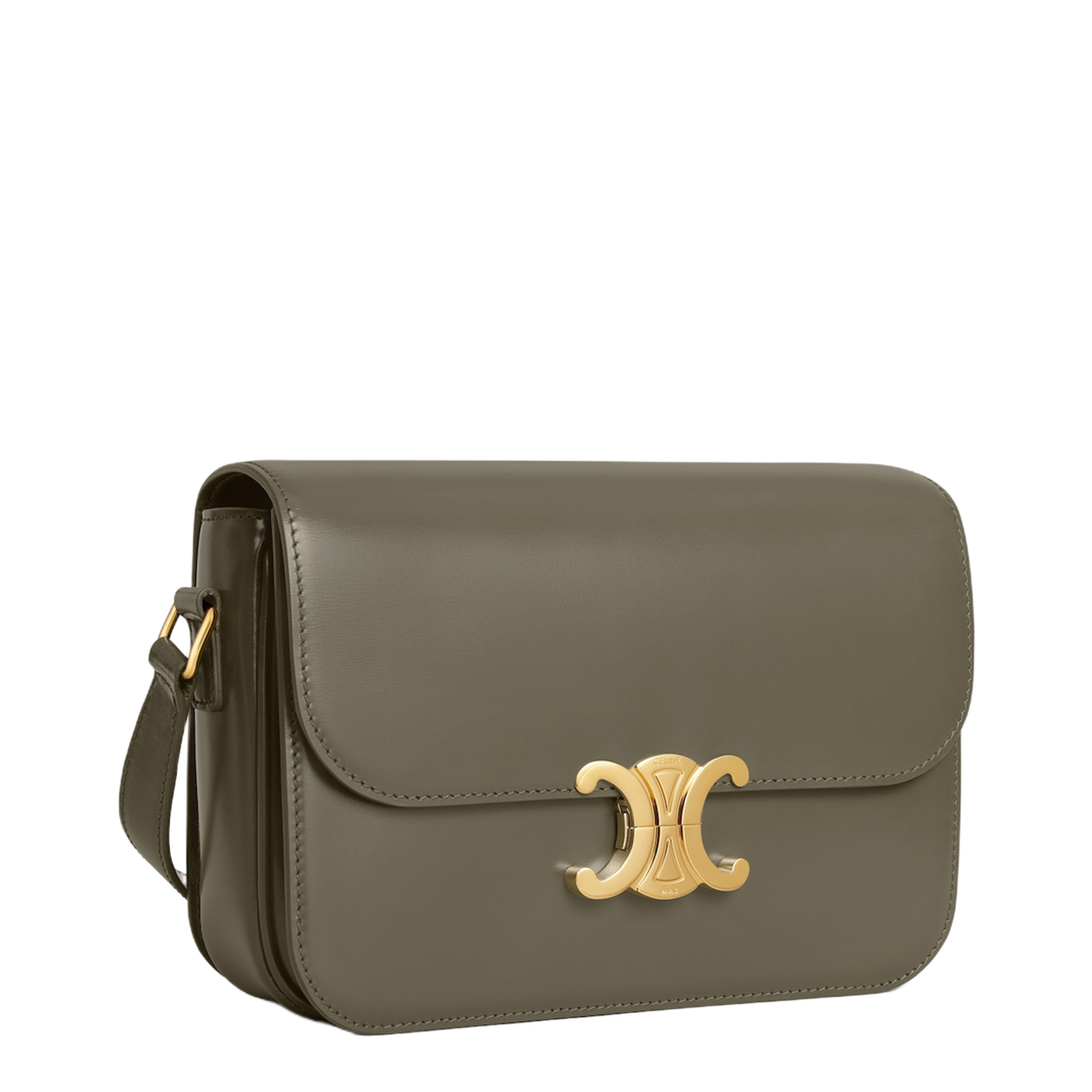 Triomphe Calfskin Crossbody Bag - Golden Khaki - Image 2