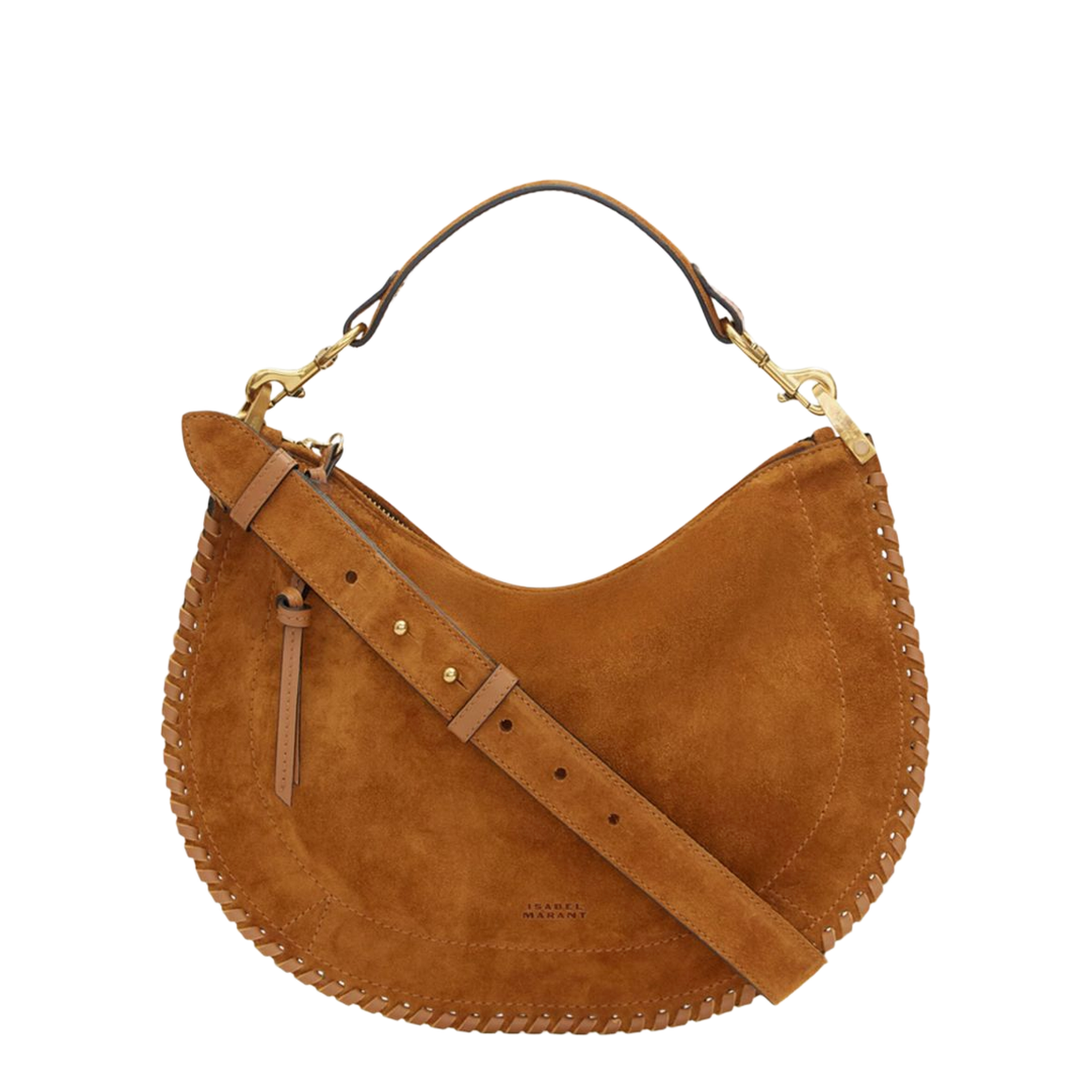 Oskan Braided Suede Calfskin Zipped Bag - Cognac - Image 1