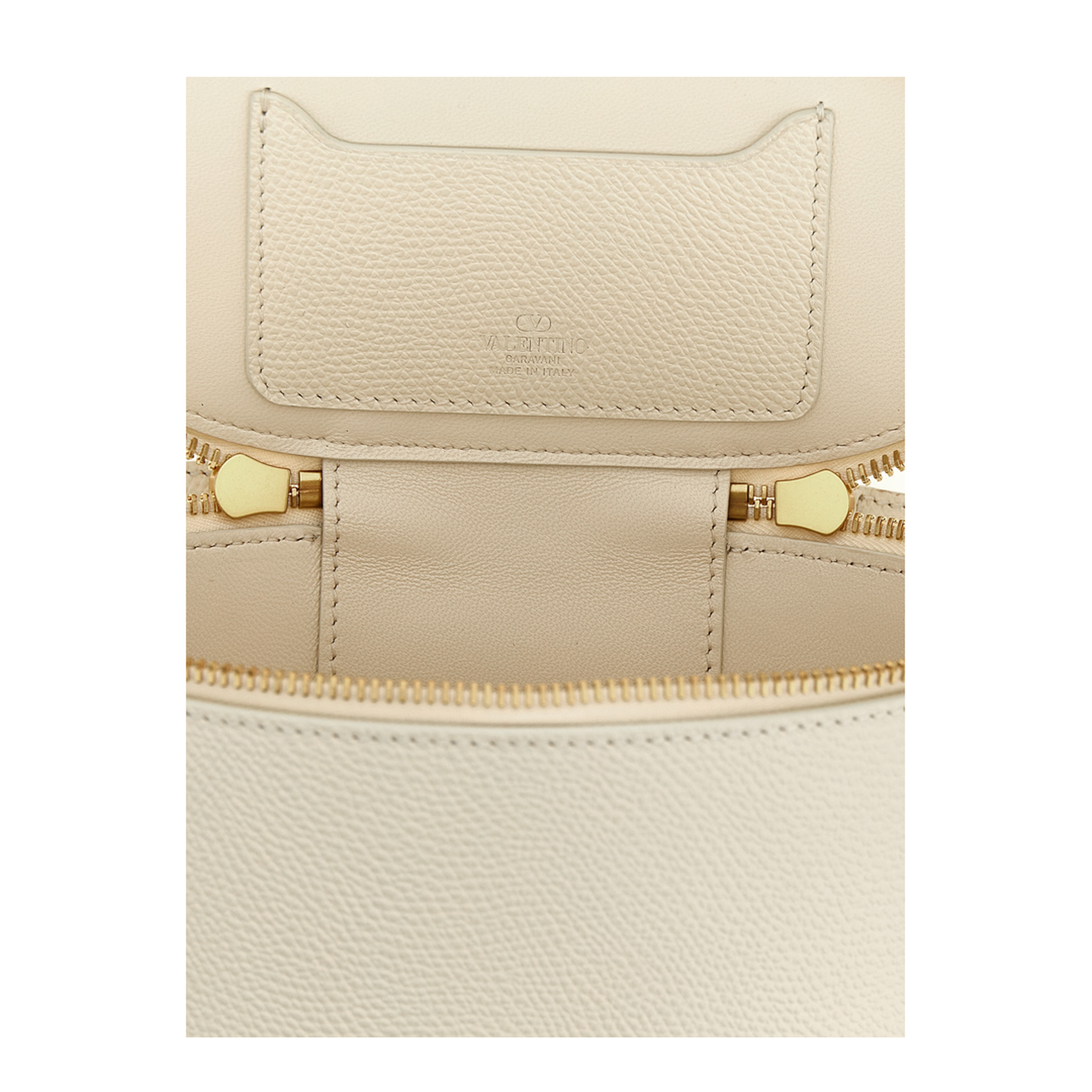 VLogo Signature Mini Leather Crossbody Bag - Beige - Image 4