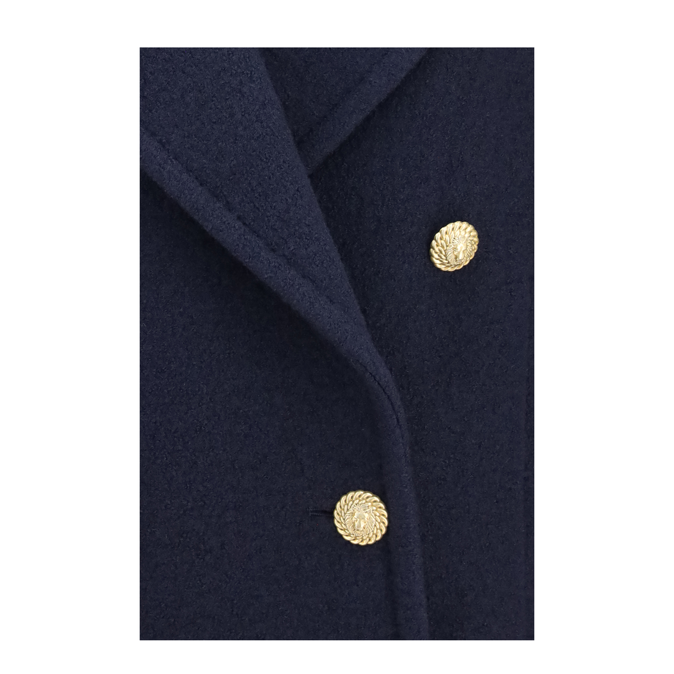 Double-breasted Wool Coat with Buttons - Image 3