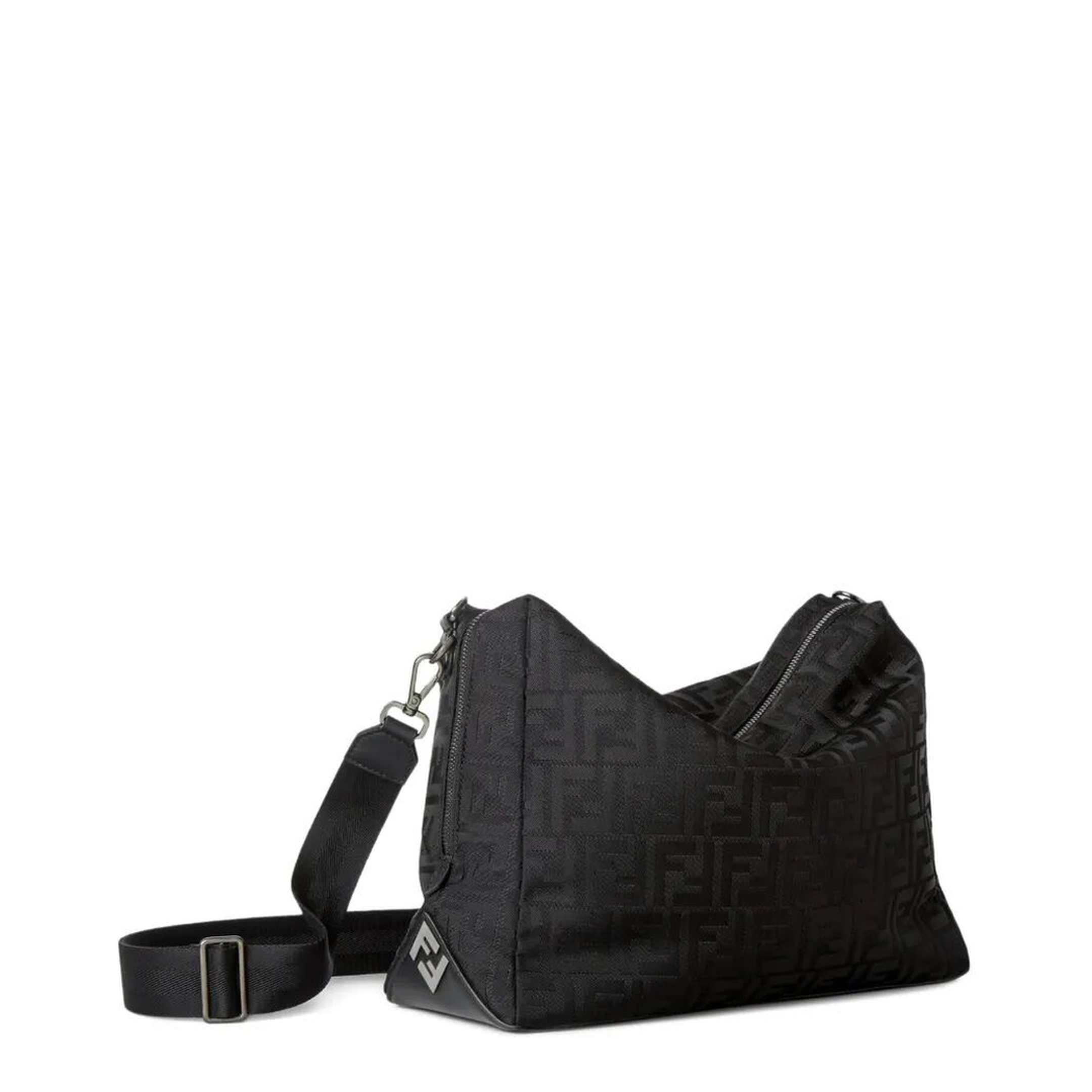 Lui Large Nylon Shoulder Bag - Black - Image 5