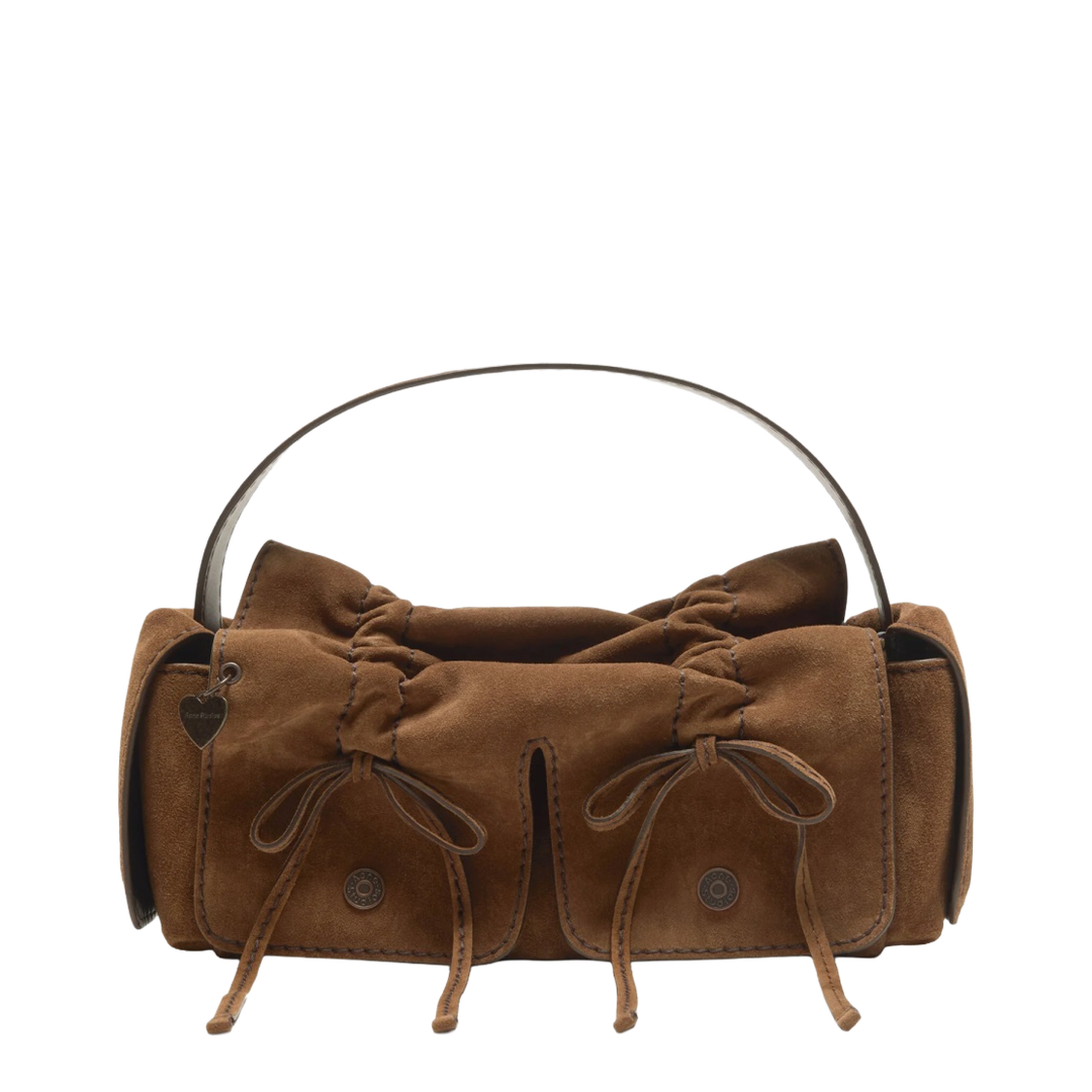 Multi-Pocket Suede Shoulder Bag - Image 1