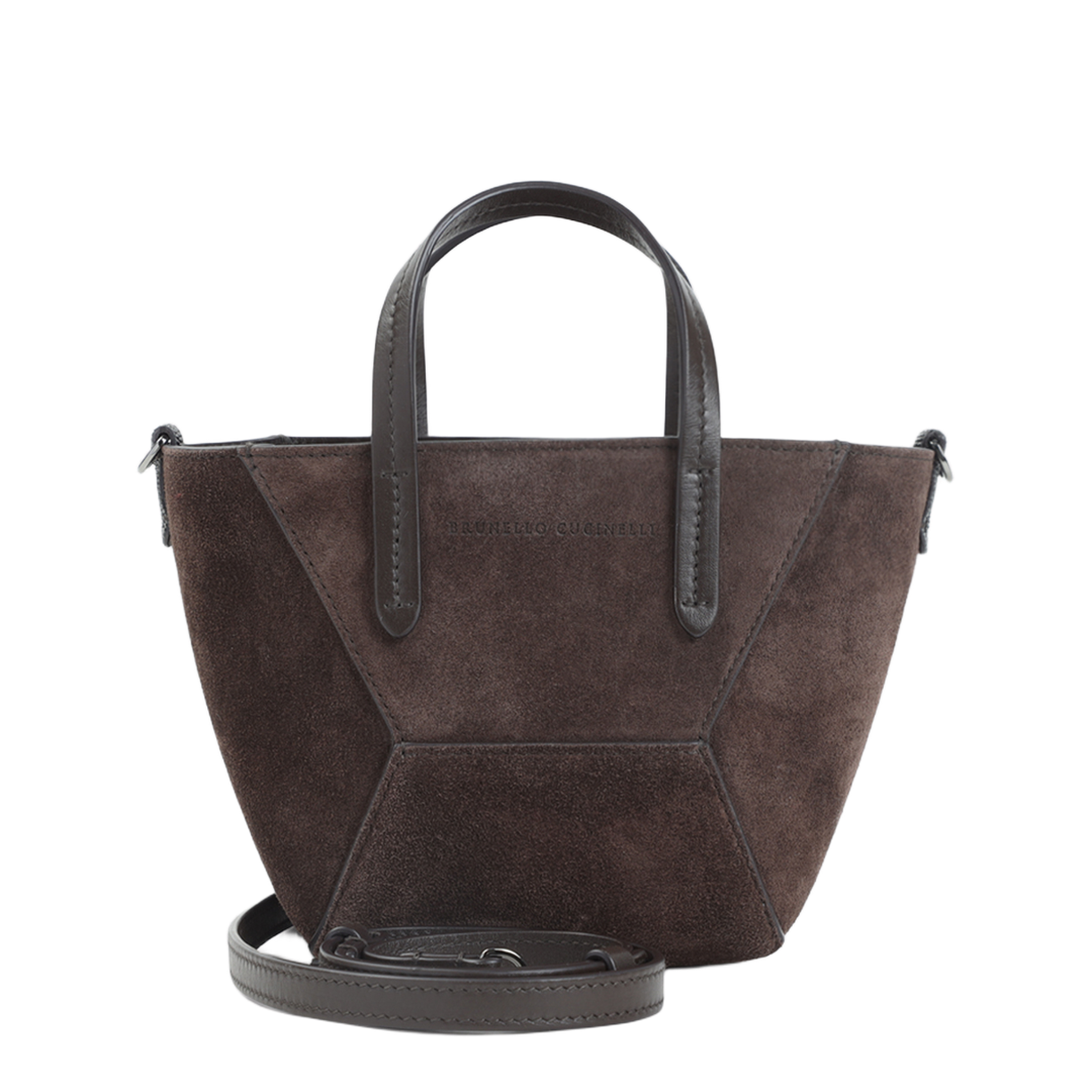 BC Duo Mini Suede Leather Shoulder Bag - Burgundy - Image 3