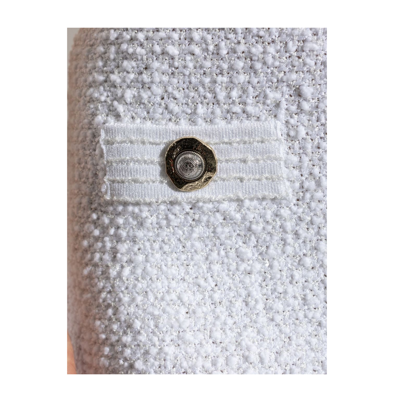 Short Tweed Skirt with Applications - Image 2