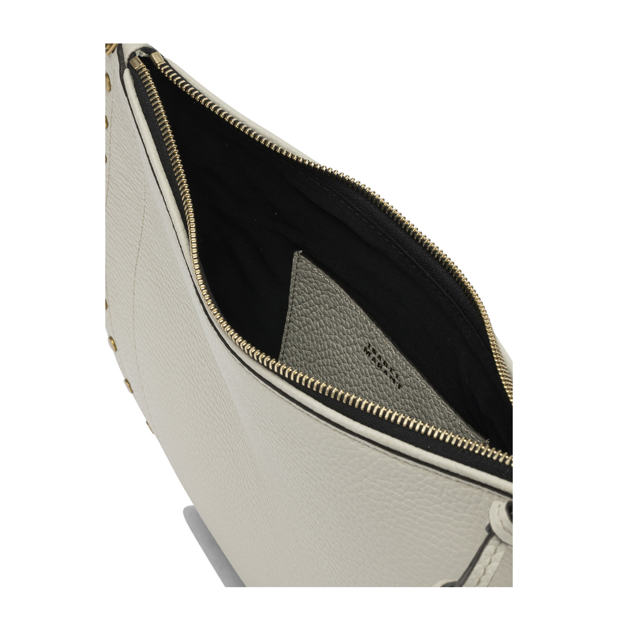 Oskan Soft Zip Medium Calfskin Shoulder Bag - Cream - Image 5