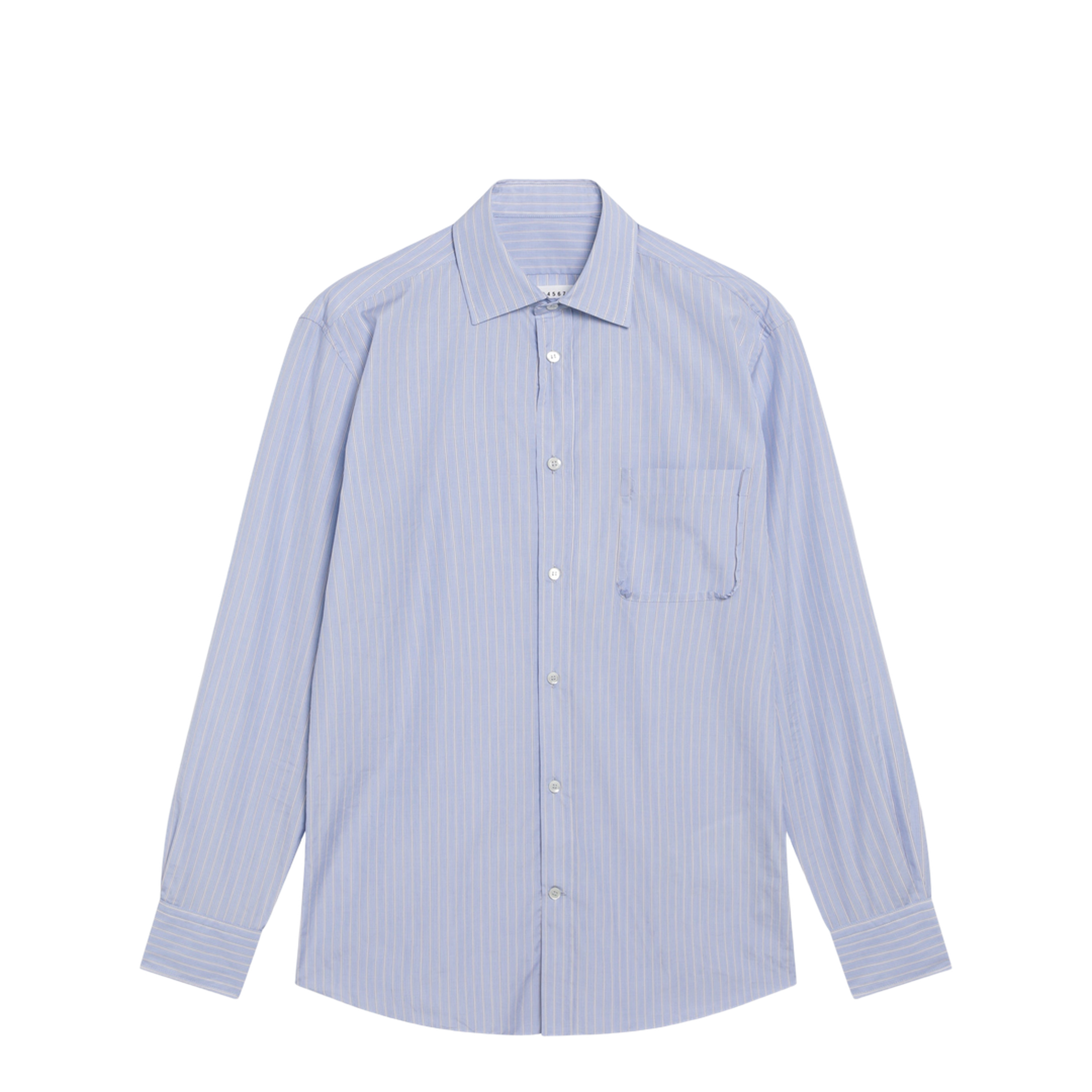 Striped Shirt in Light Blue Cotton - Image 1