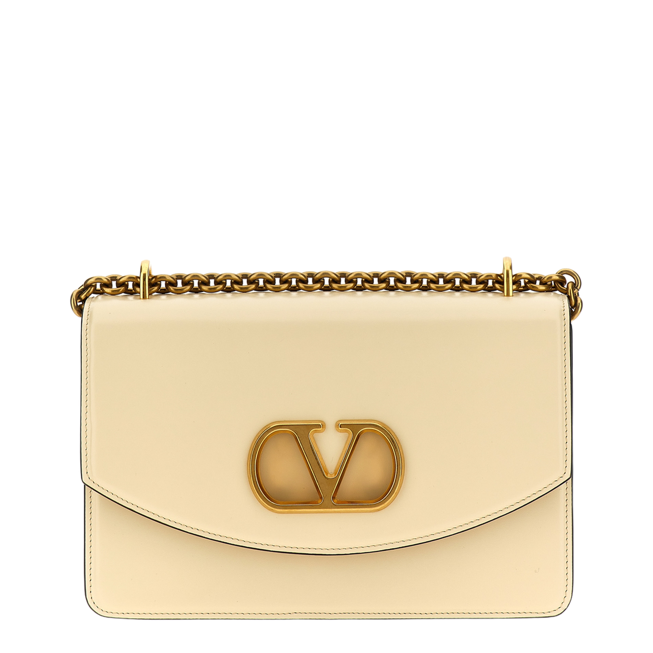 VLogo Signature Calfskin Shoulder Bag - Ivory - Image 1