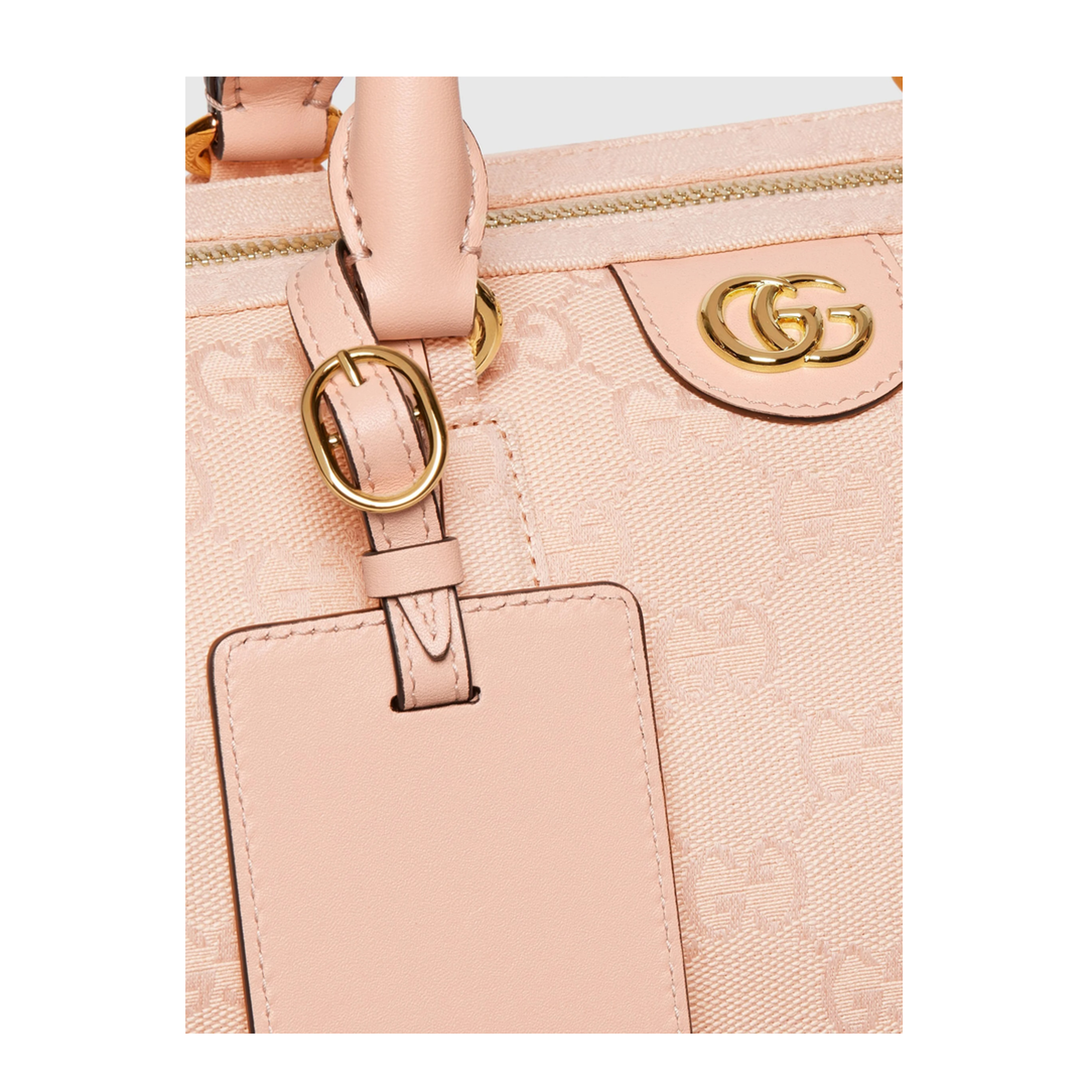 Ophidia Medium GG Canvas Boston Bag - Pink GG canvas (Pink) - Image 4