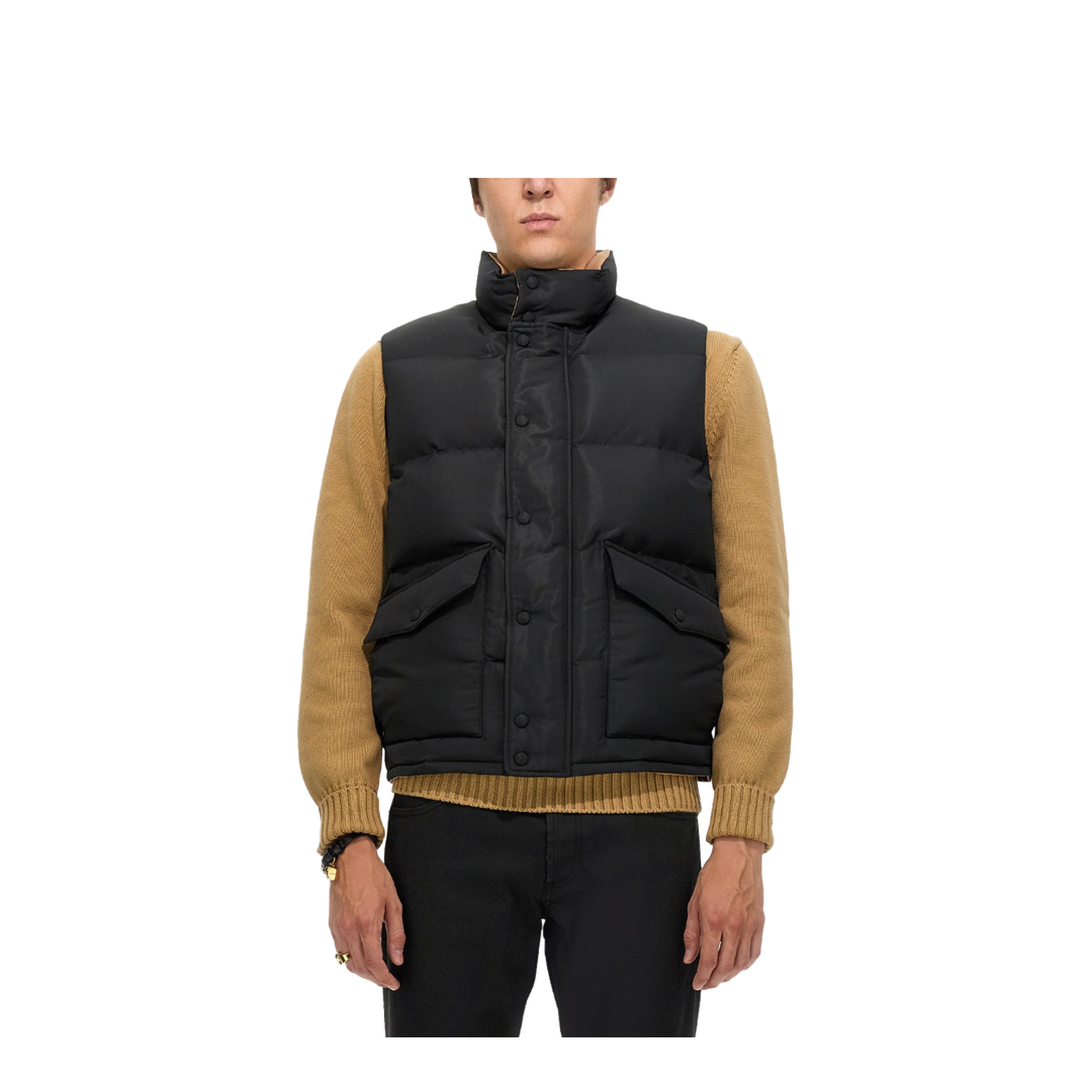 Graffiti Logo Print Down Vest - Image 1