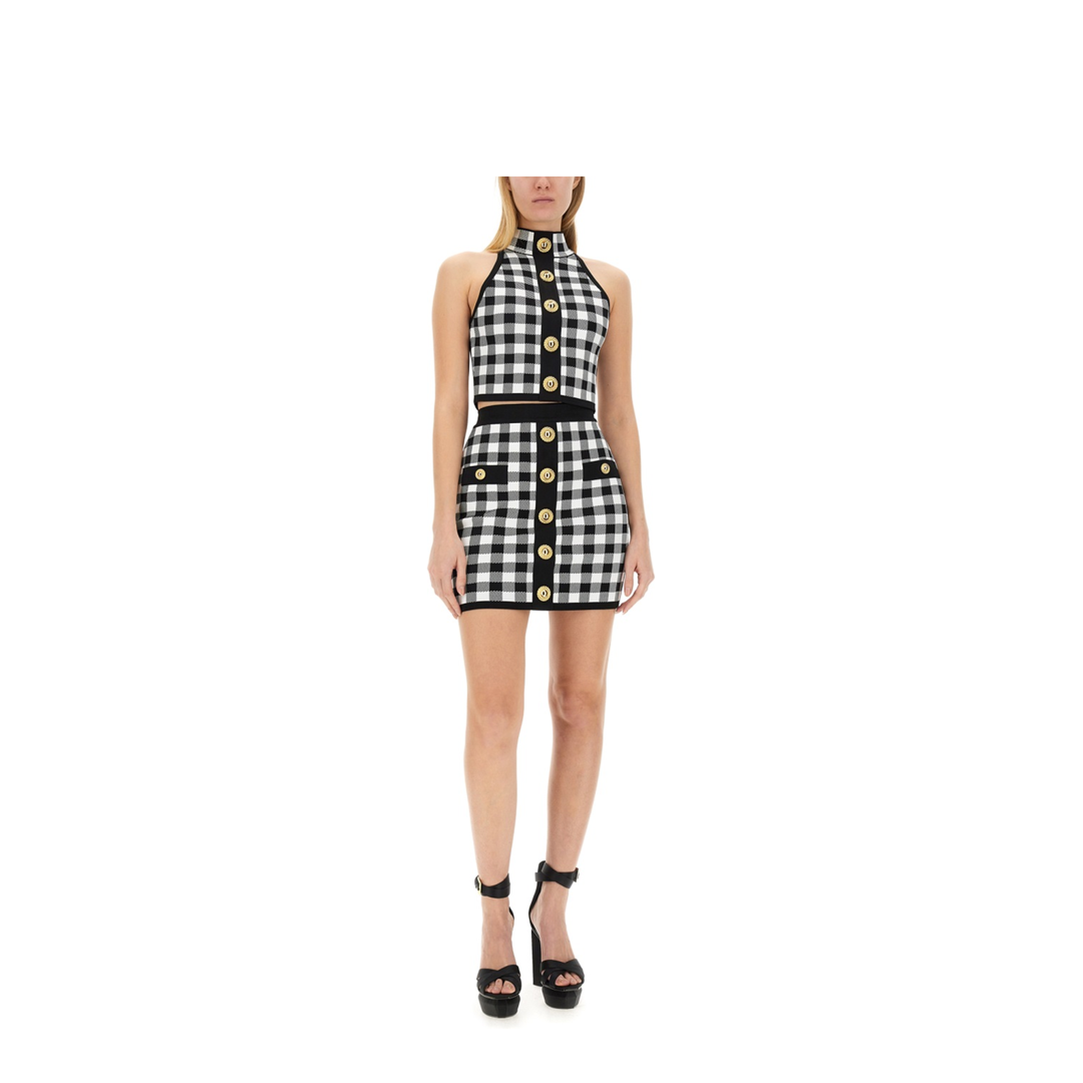 Logo Button Vichy Skirt - Image 2
