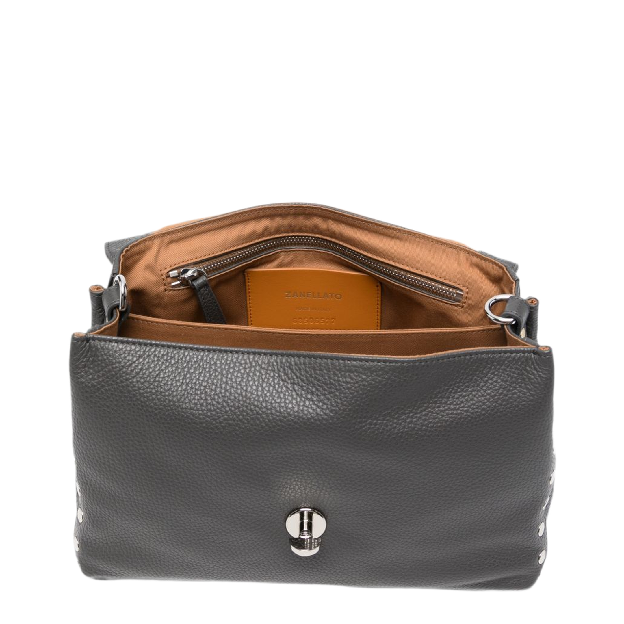 Postina Daily Small Calfskin Top-Handle Bag - Dark Grey - Image 2