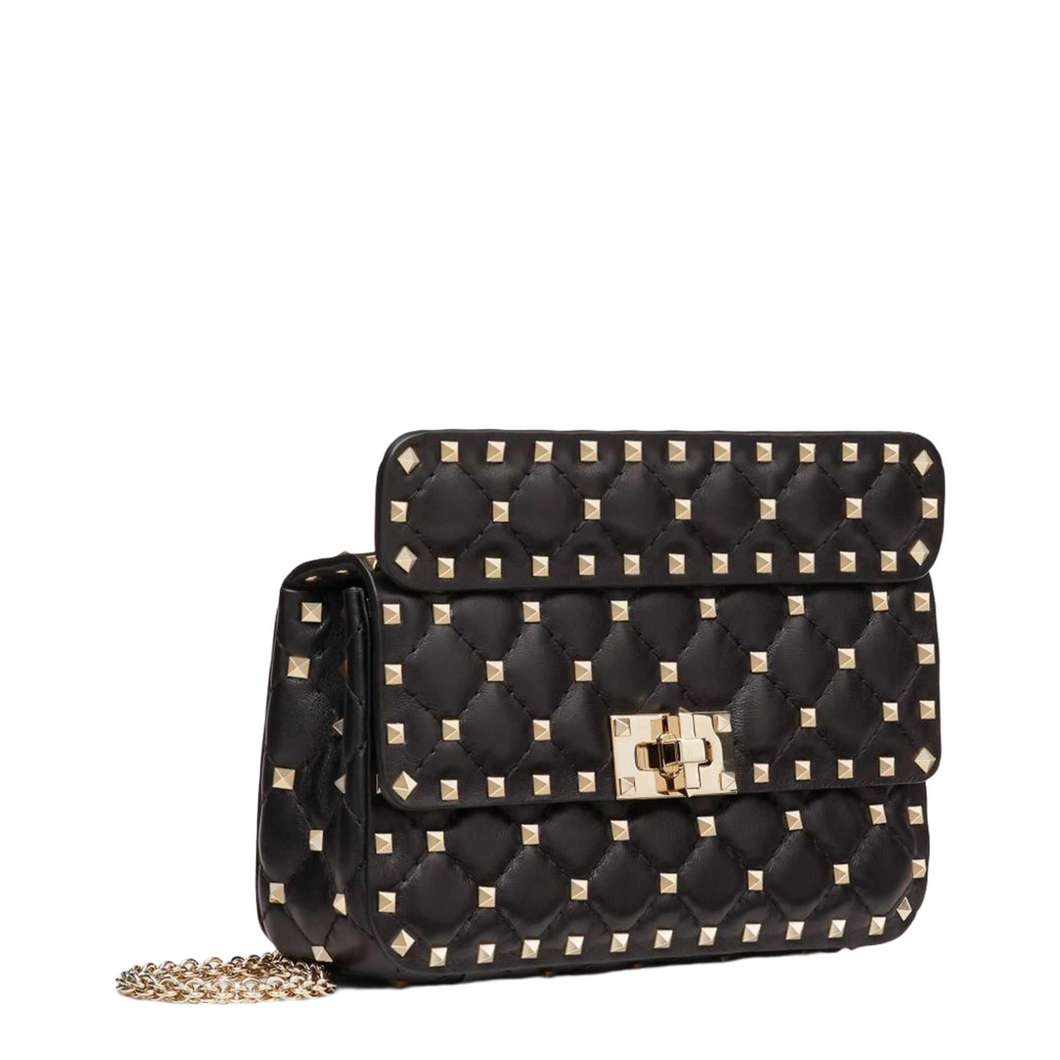 Rockstud Spike Small Quilted Nappa Shoulder Bag - Black - Image 2