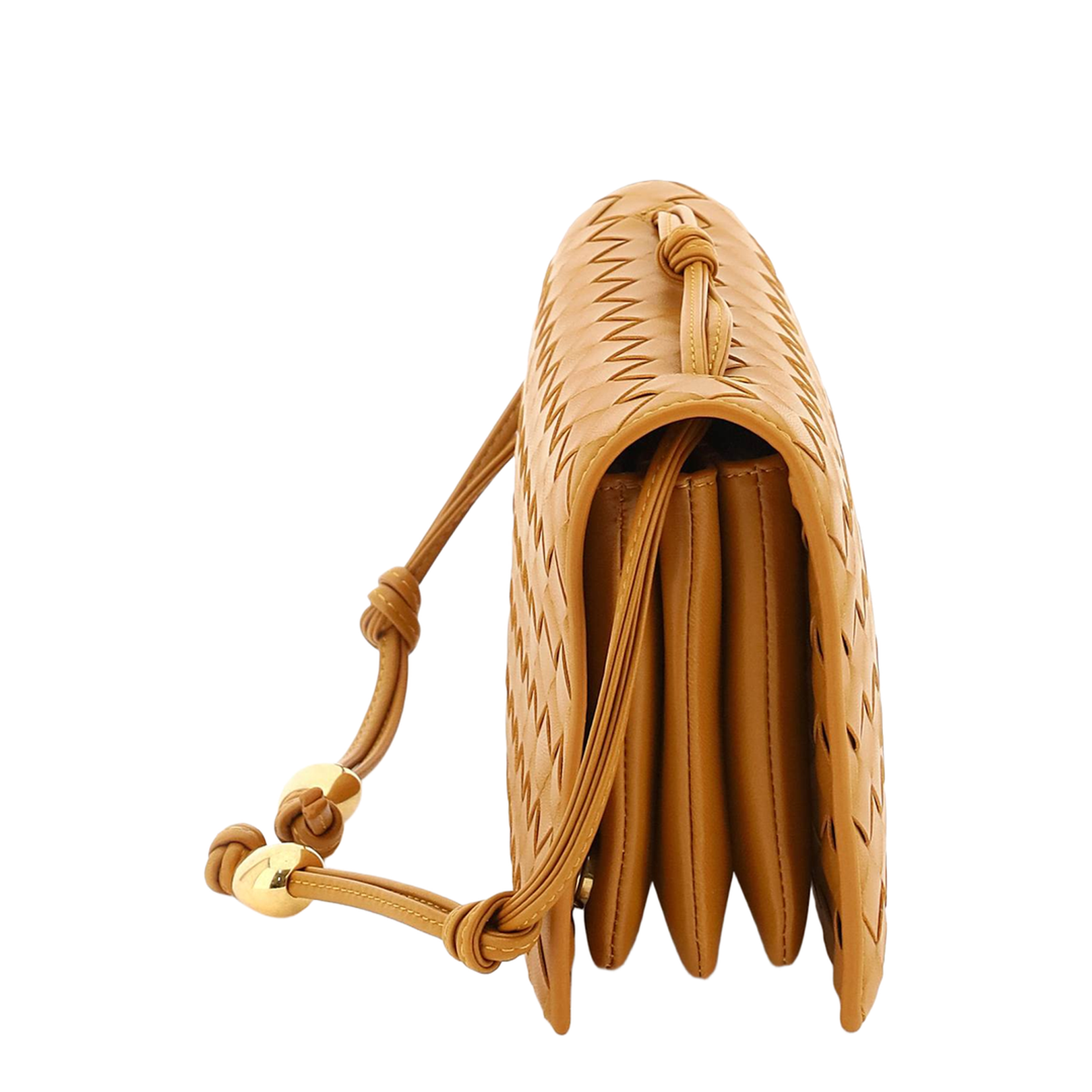 Intrecciato Leather Shoulder Bags - Gold - Image 5