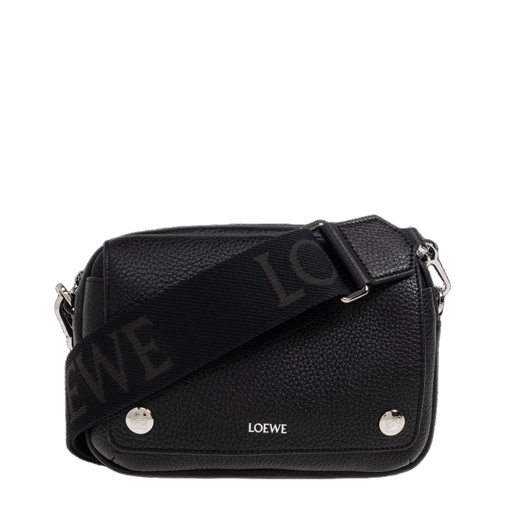 Pebble Small Calskin Messenger Bag - Black - Image 1