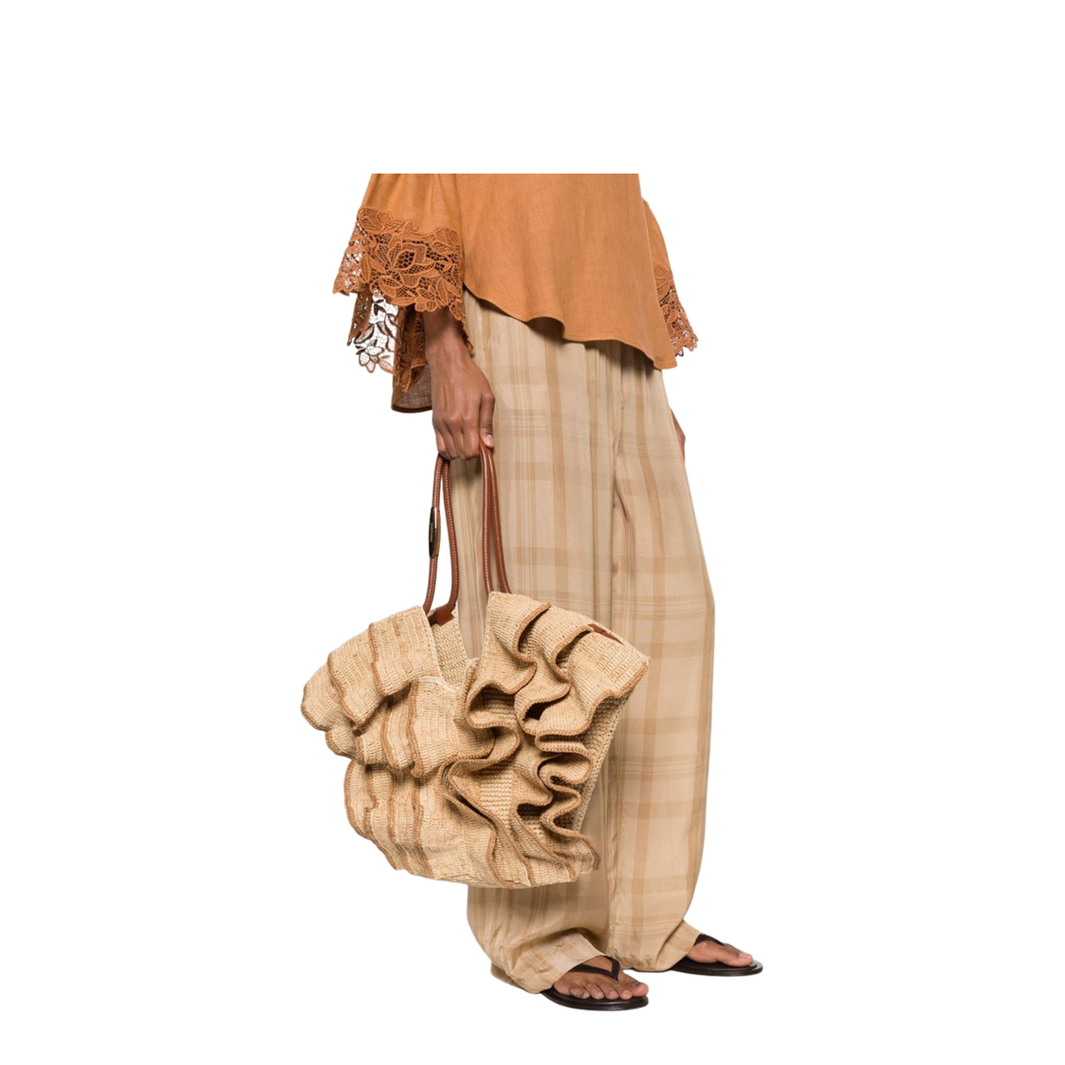 Goldentime Medium Raffia Tote - Natural - Image 3