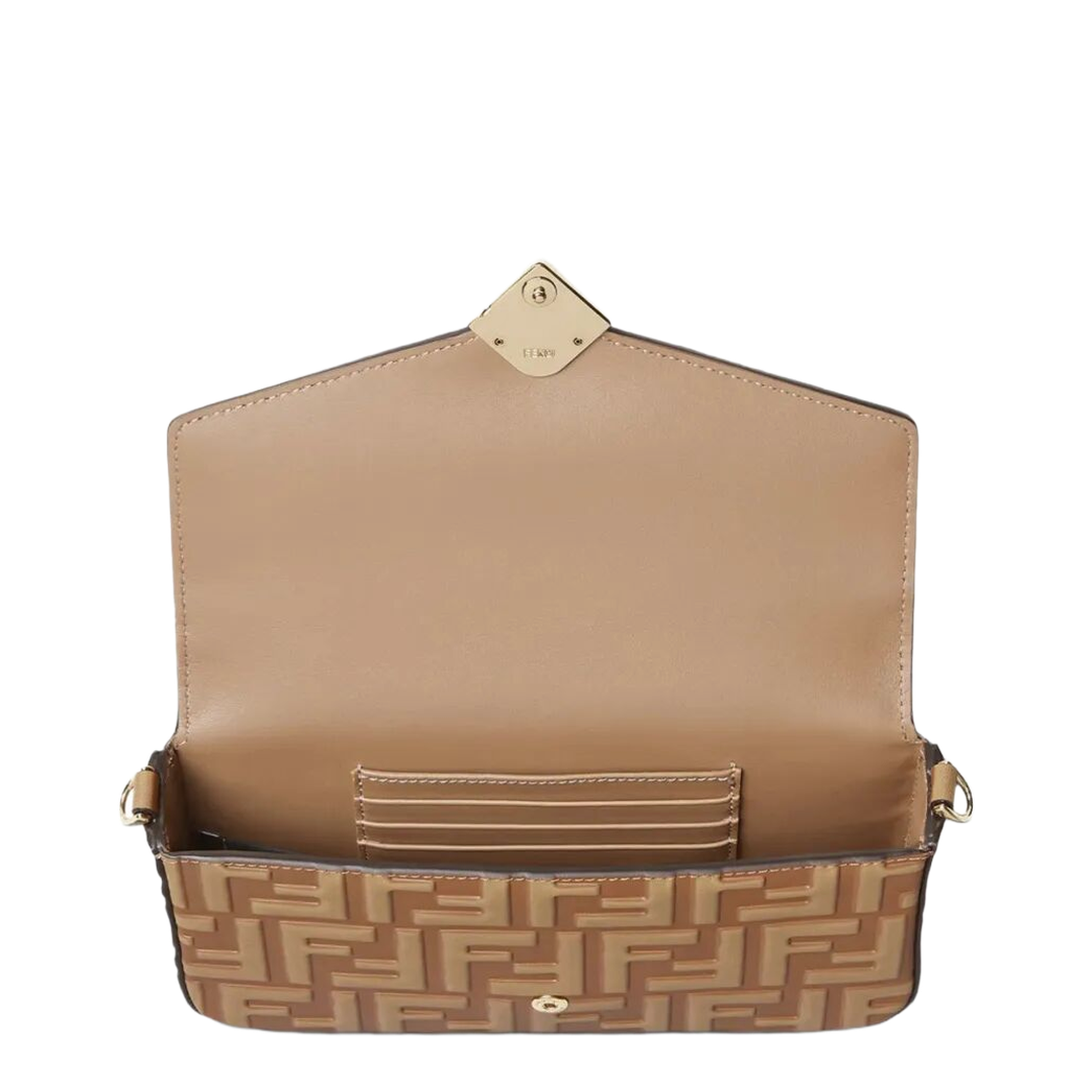 FF Diamonds Leather Chain Wallet - Brown - Image 4