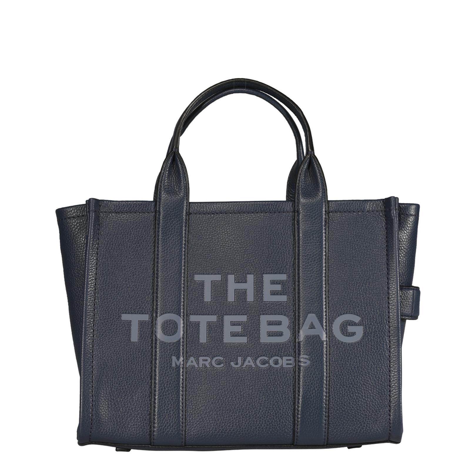 Leather Medium Tote Bag Blue - Image 3