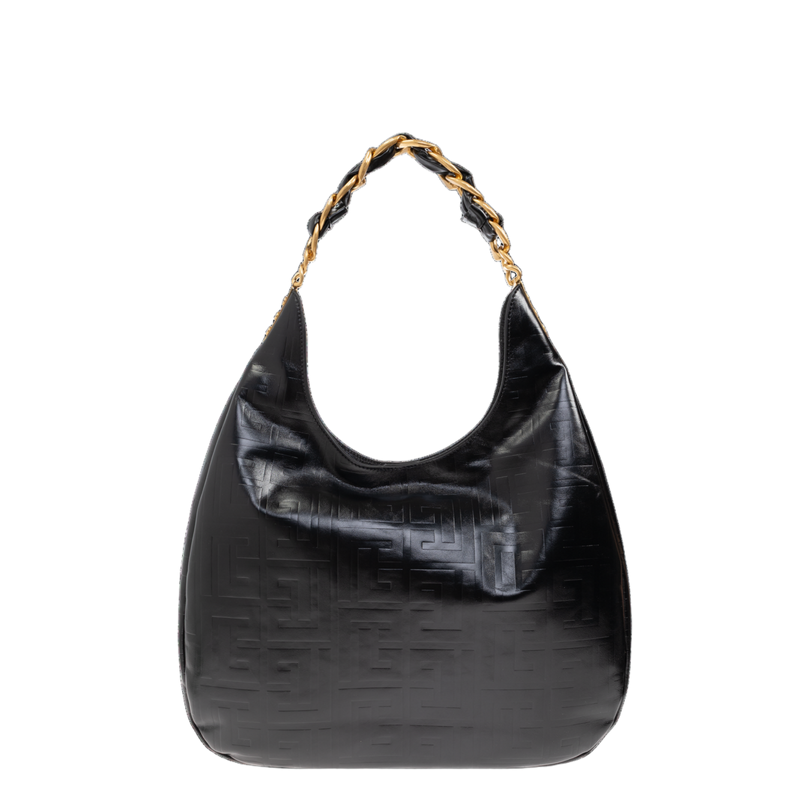 1945 Soft Large Crinkled Leather Hobo Bag - Black - Image 2