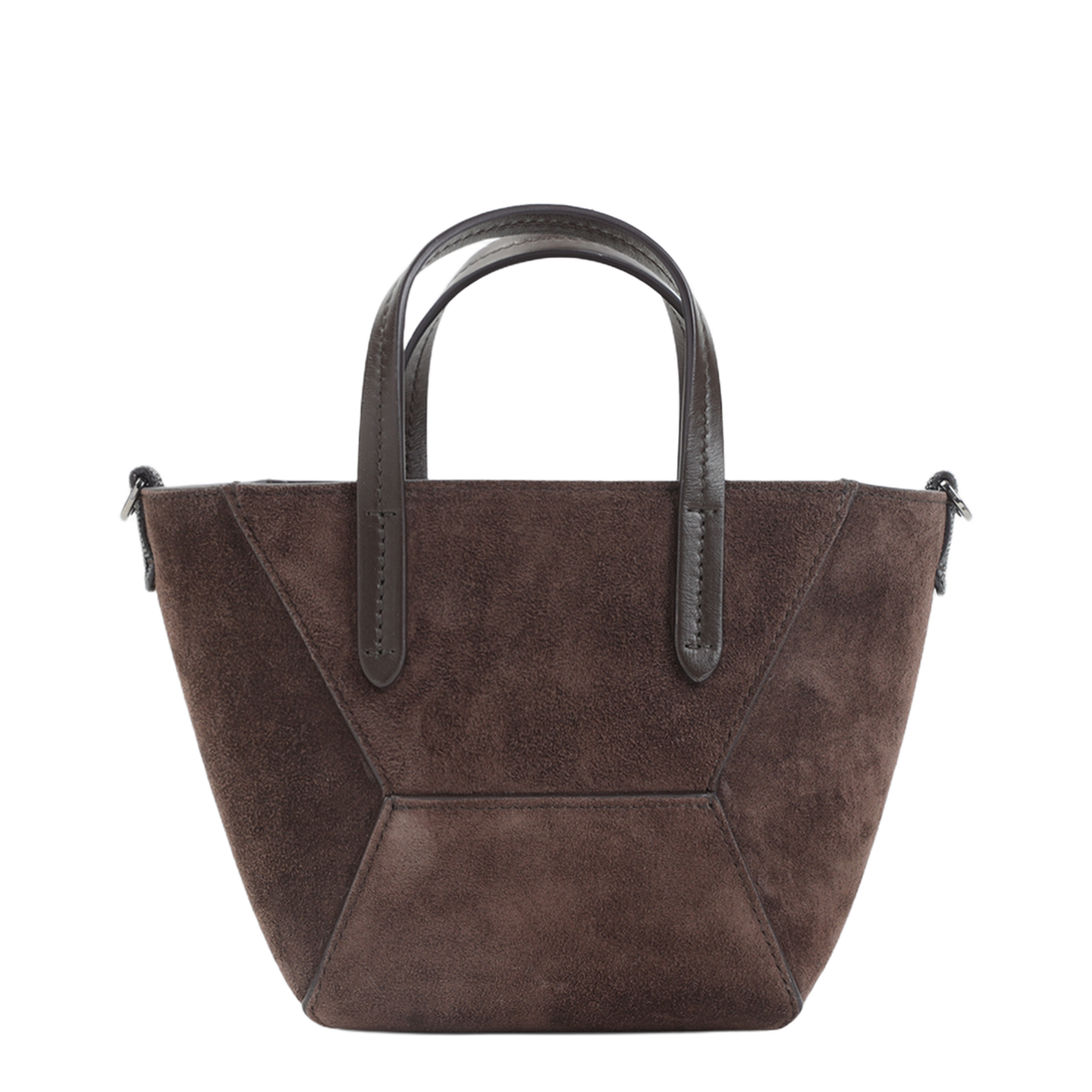 BC Duo Mini Suede Leather Shoulder Bag - Burgundy - Image 4