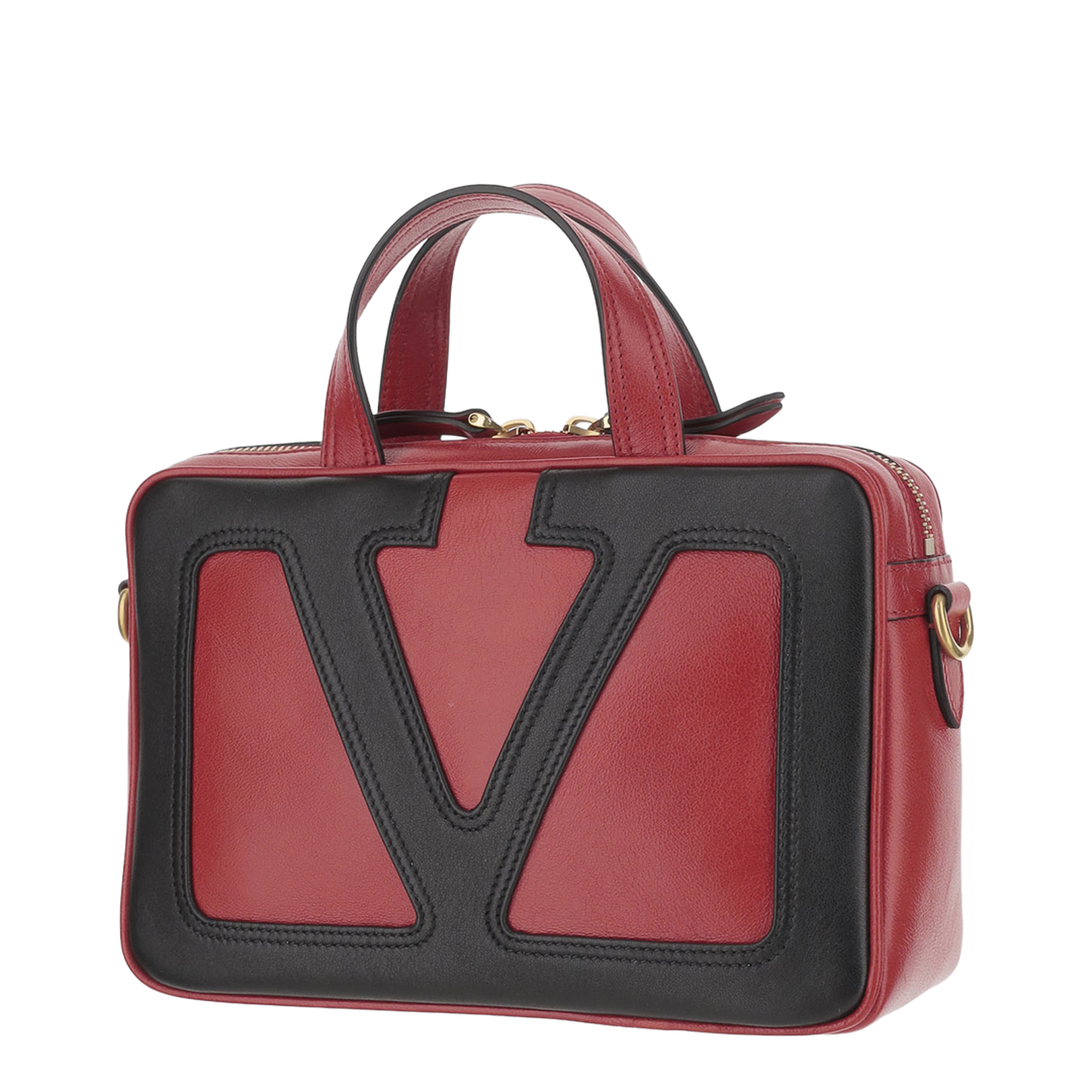 Viva Superstar Medium Nappa Leather Handbag - Red/Black - Image 2