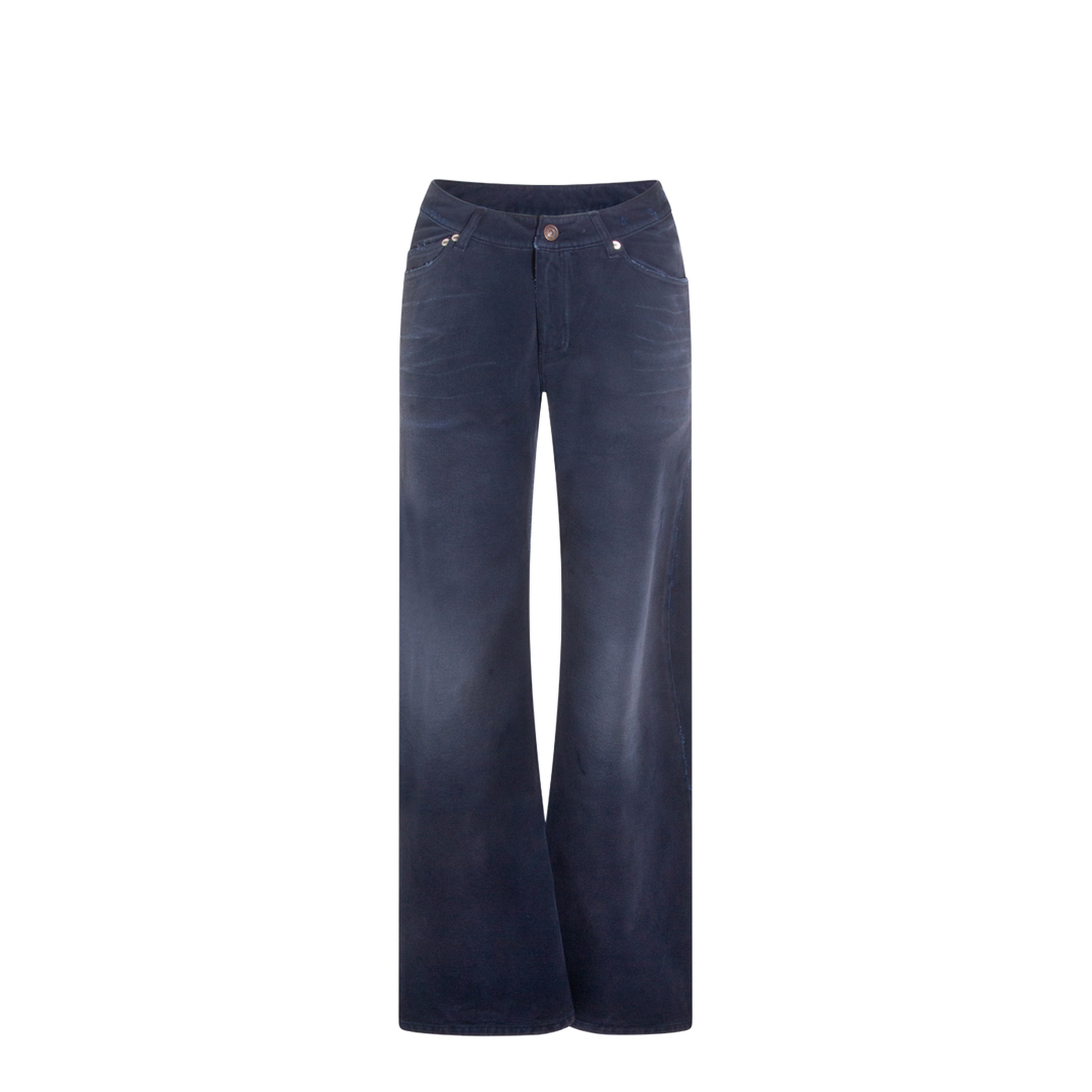 Curved Waist Pants in Navy/Dirty Dark - Image 1