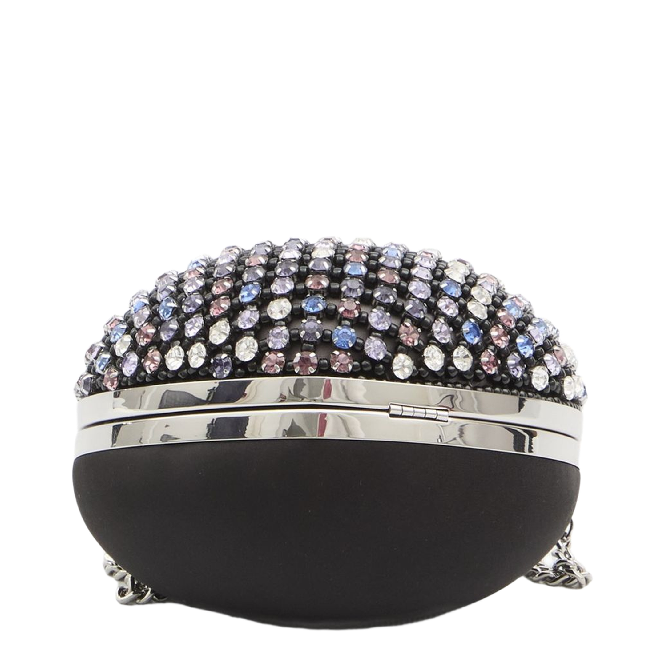 Multi Crystal Heart Clutch - Black - Image 3