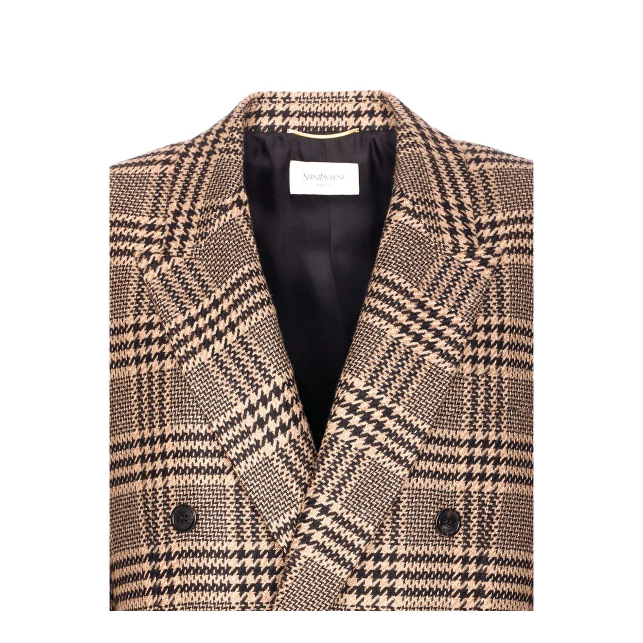 Jacket in Prince of Wales Silk and Cashmere in Black - Image 2