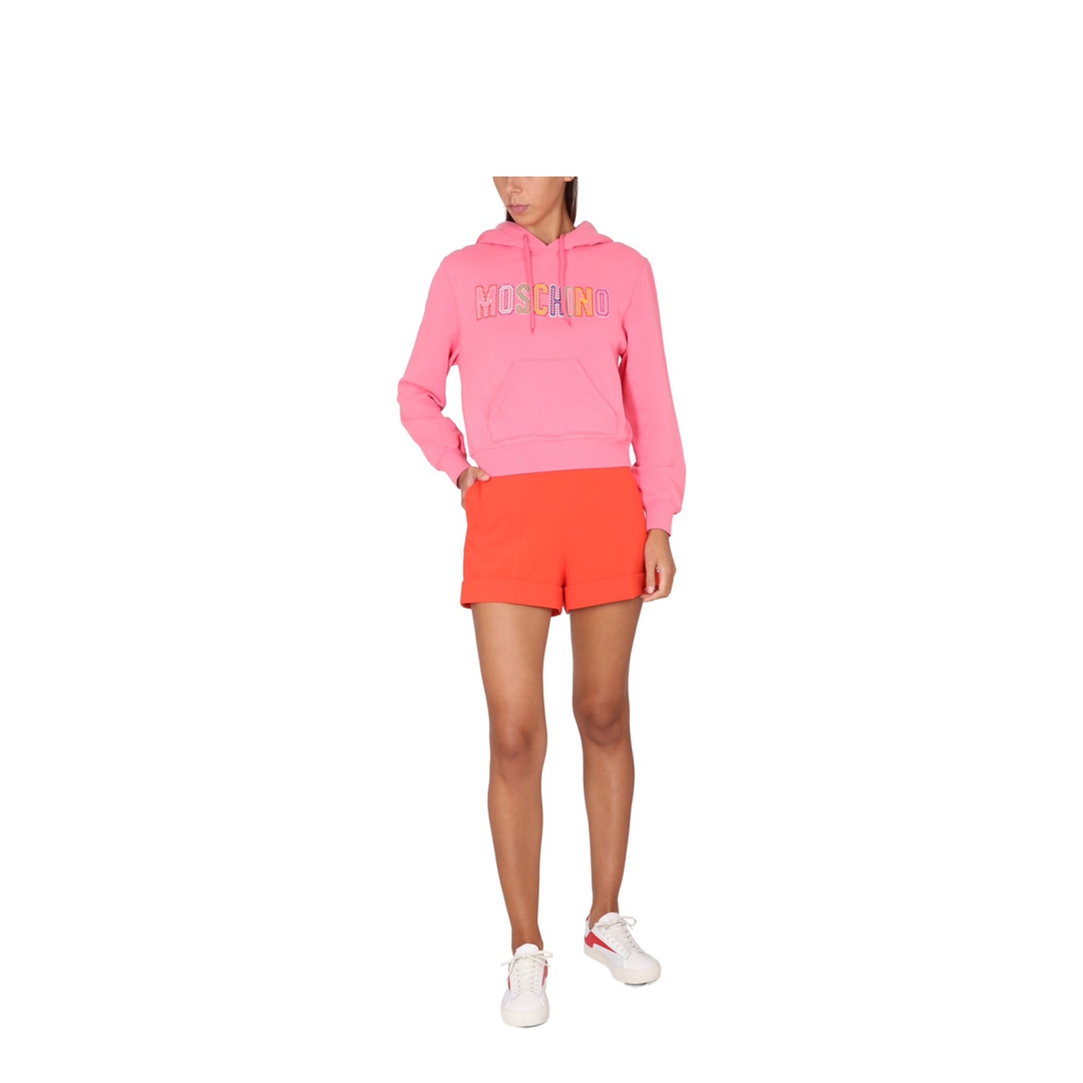 Fantasy Print Fucsia Embroidered-Logo Hooded Sweatshirt - Image 2
