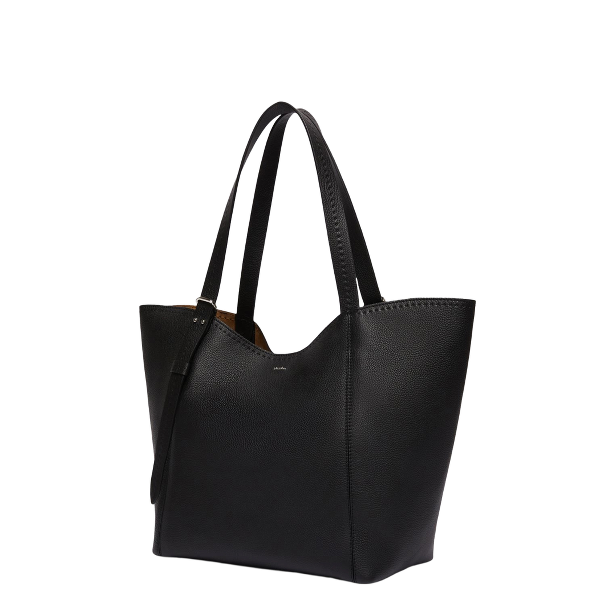 Archetipo Medium Tumbled Calfskin Handbag - Black - Image 2