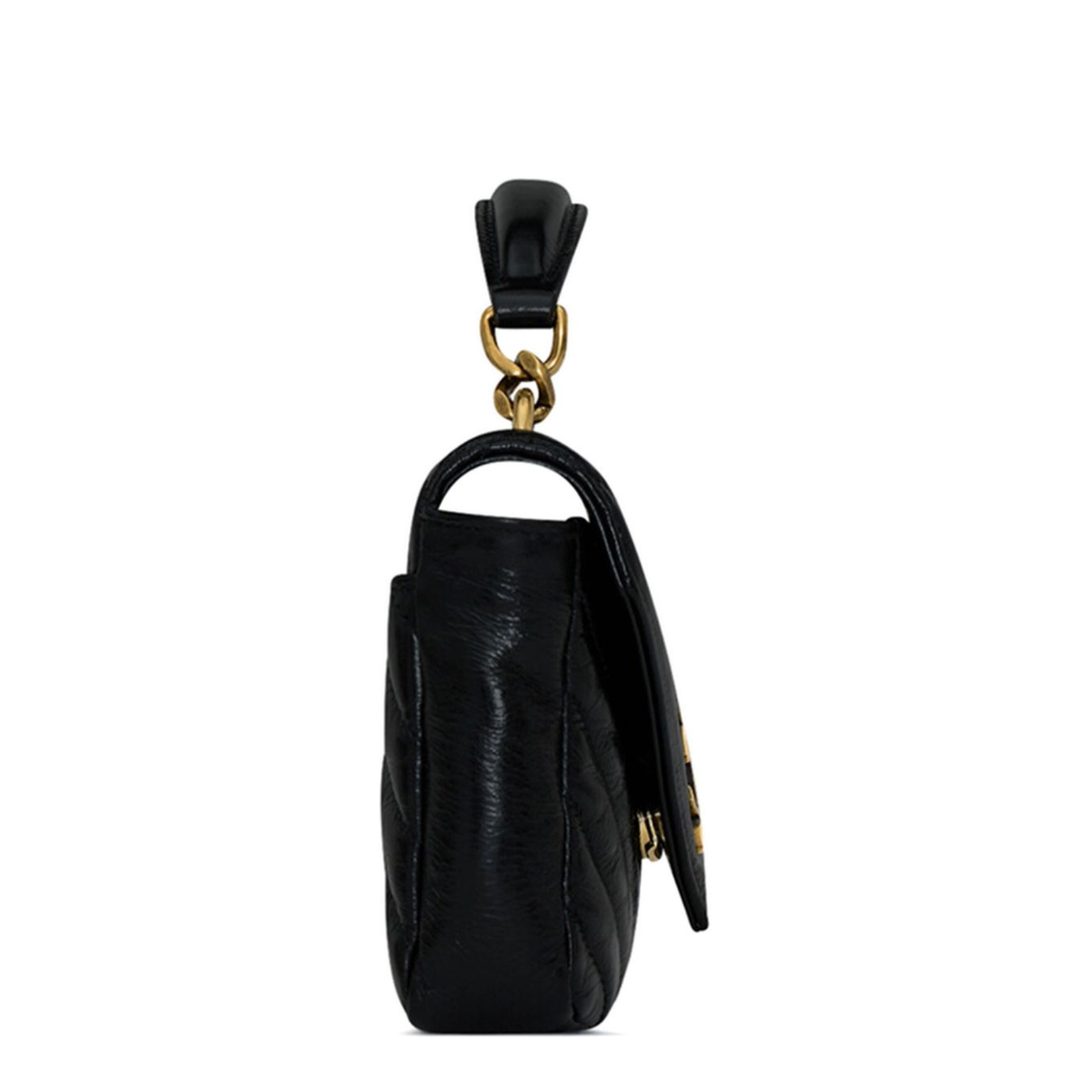 College Mini Leather Shoulder Bags - Black - Image 5