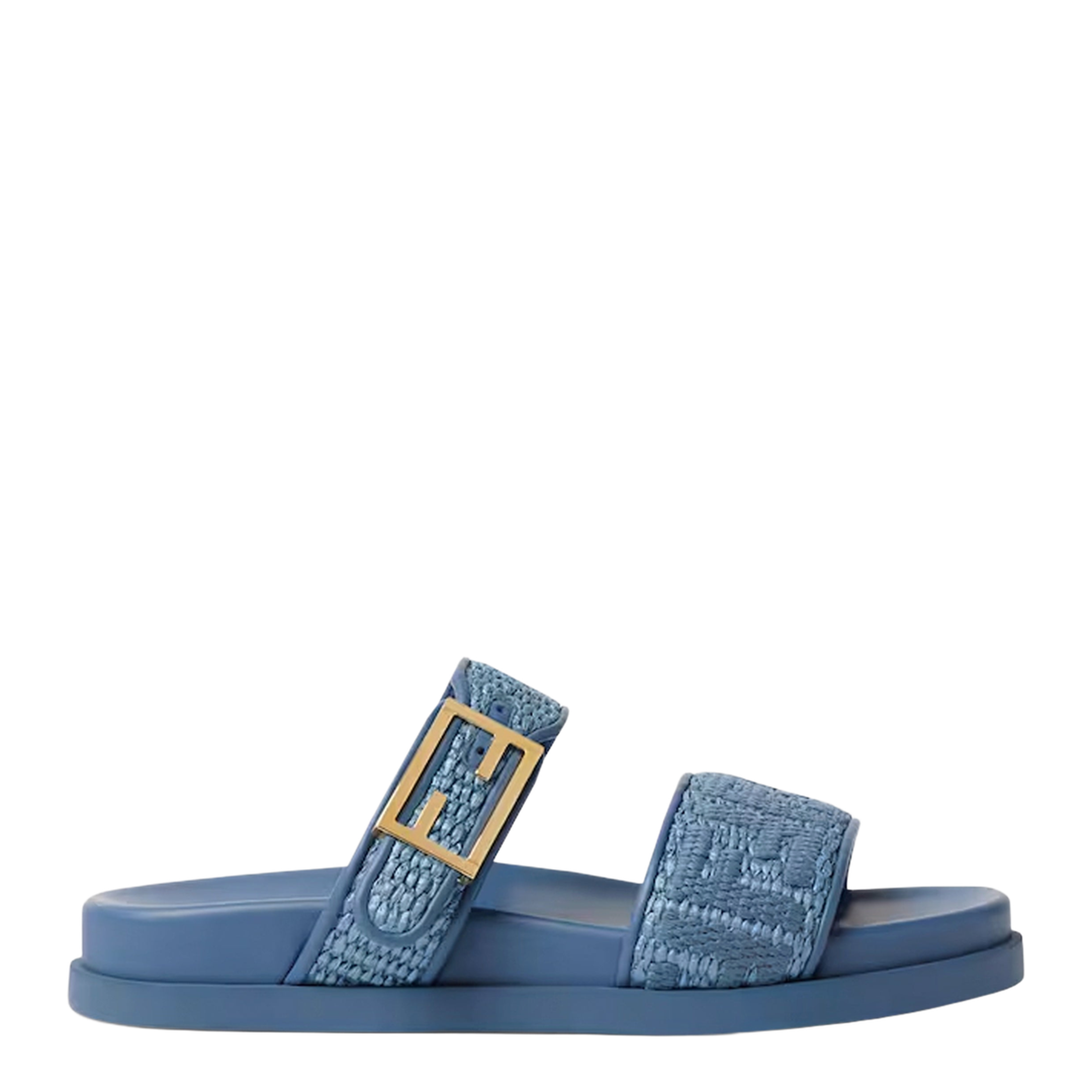 Feel Slides in Light Blue Raffia - Image 1