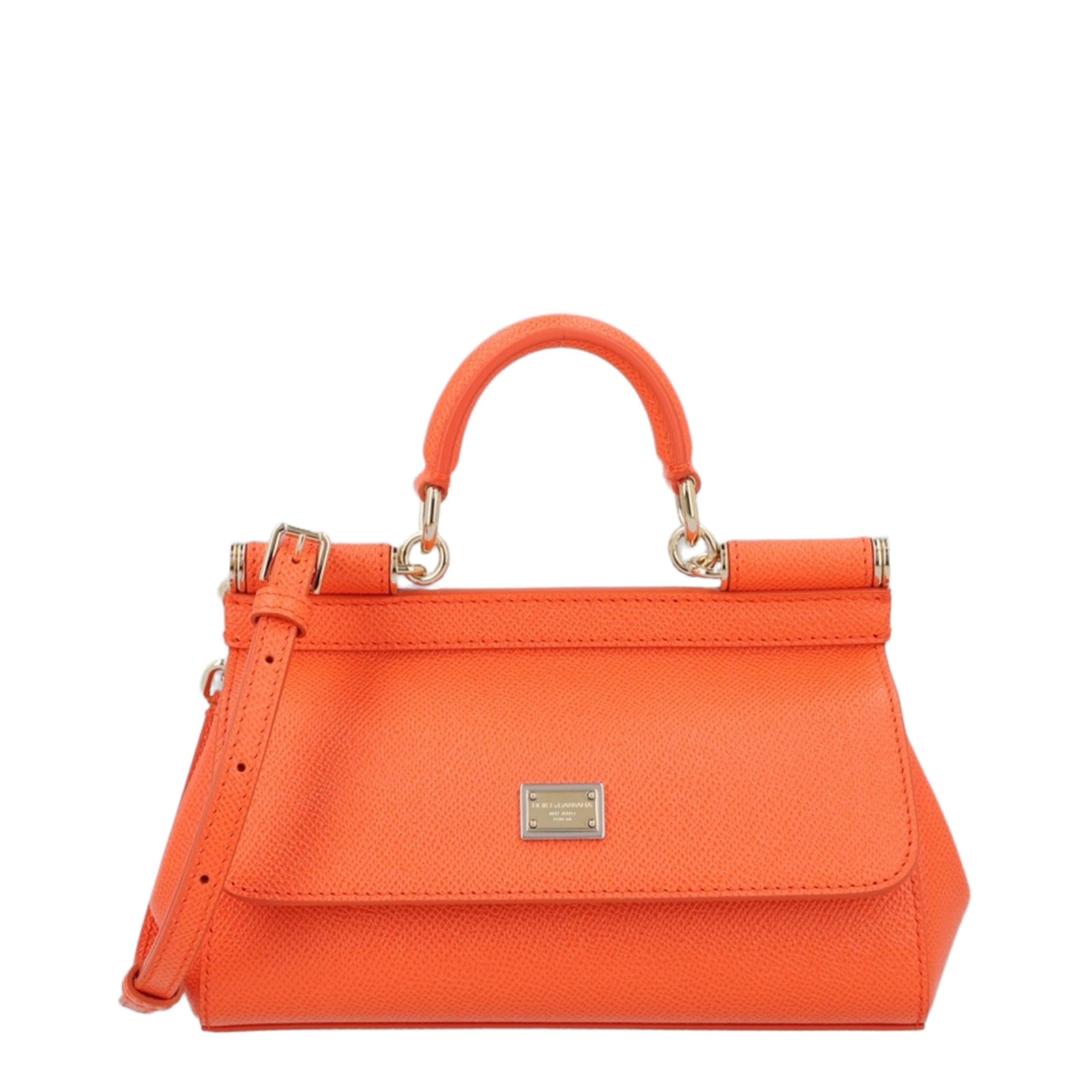 Sicily Calfskin Top-Handle Bag - Orange - Image 1
