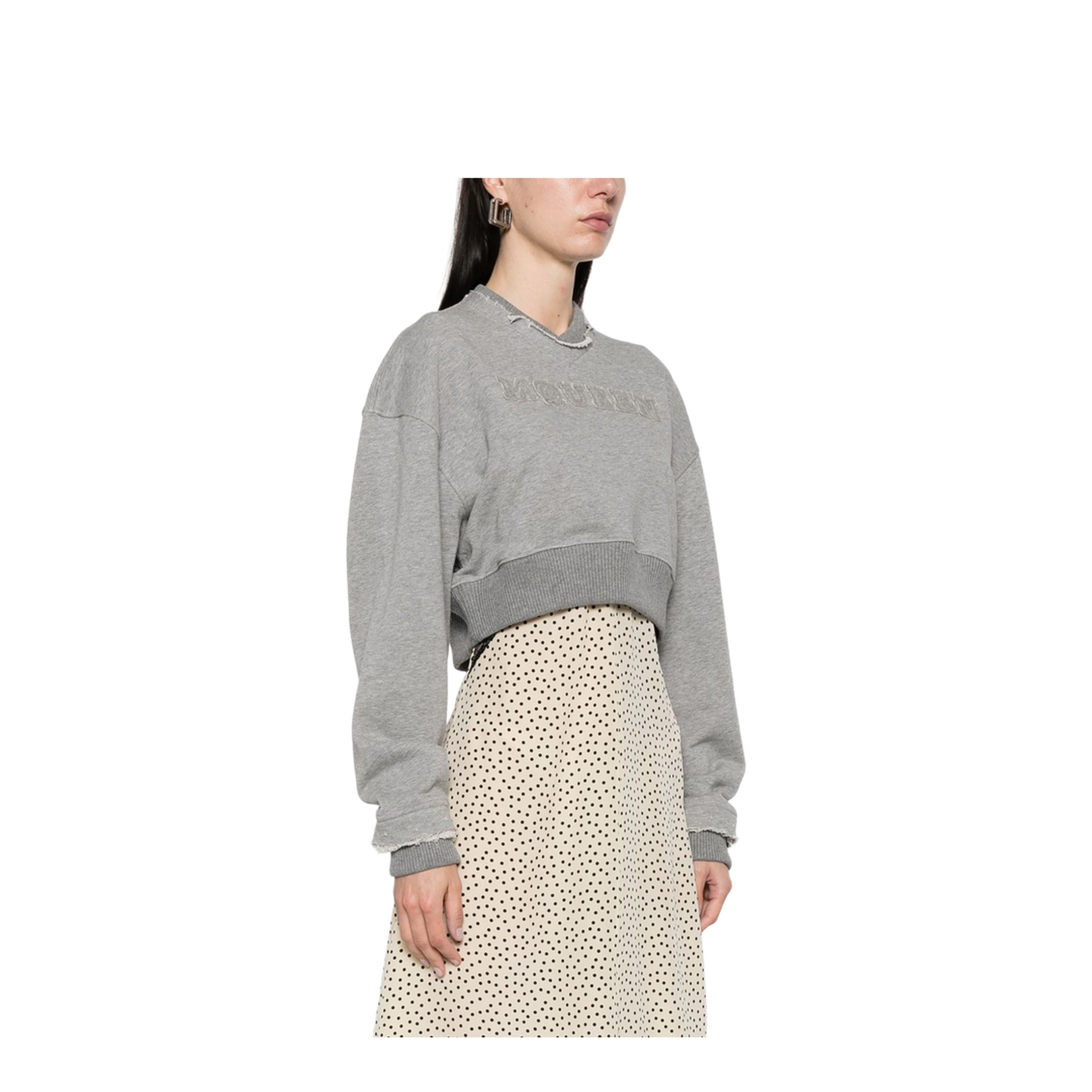 Logo Cotton Cropped Sweatshirt - Image 4