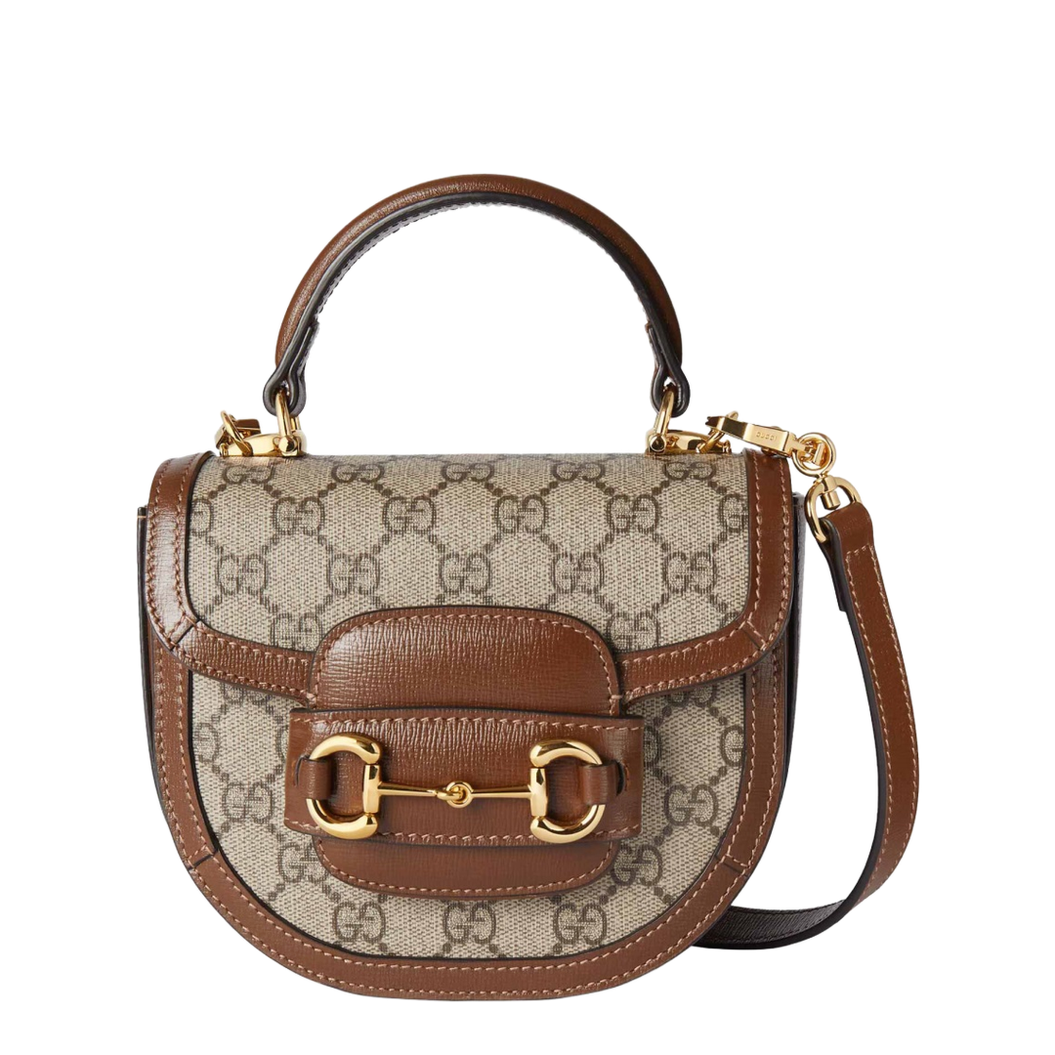 Horsebit 1955 Small Leather Shoulder Bag - Brown - Image 1