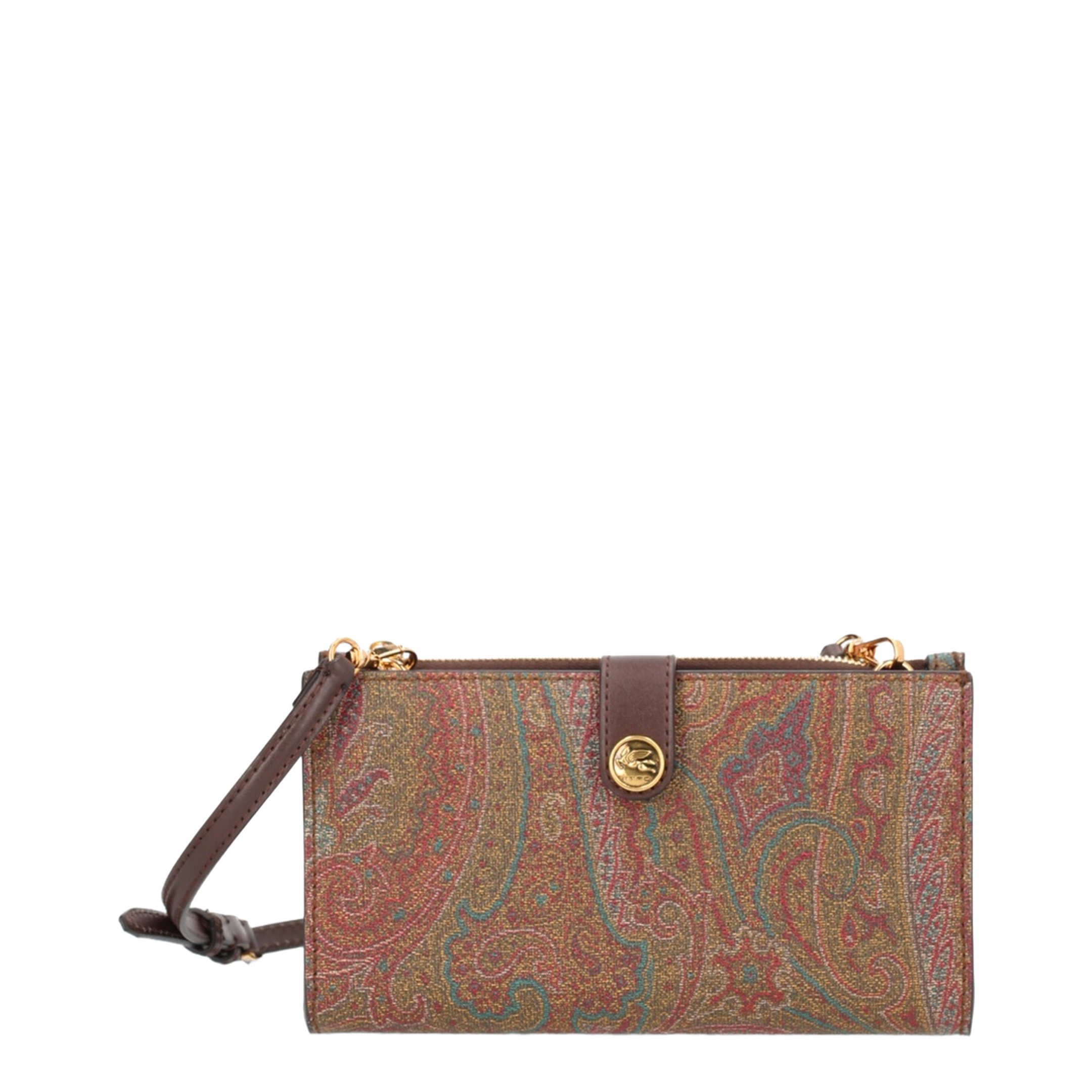 Etro Essential Arnica Wallet With Shoulder Strap - Brown - Image 1
