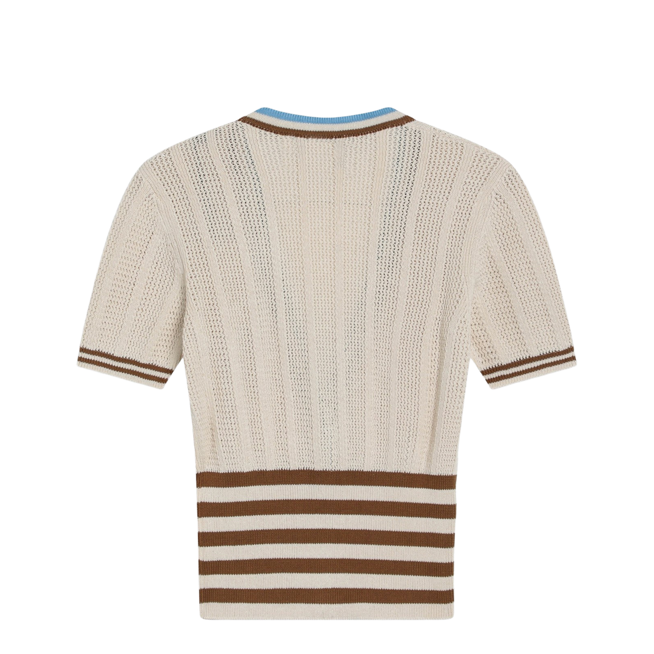 Openwork Striped Cotton Cardigan - Image 2