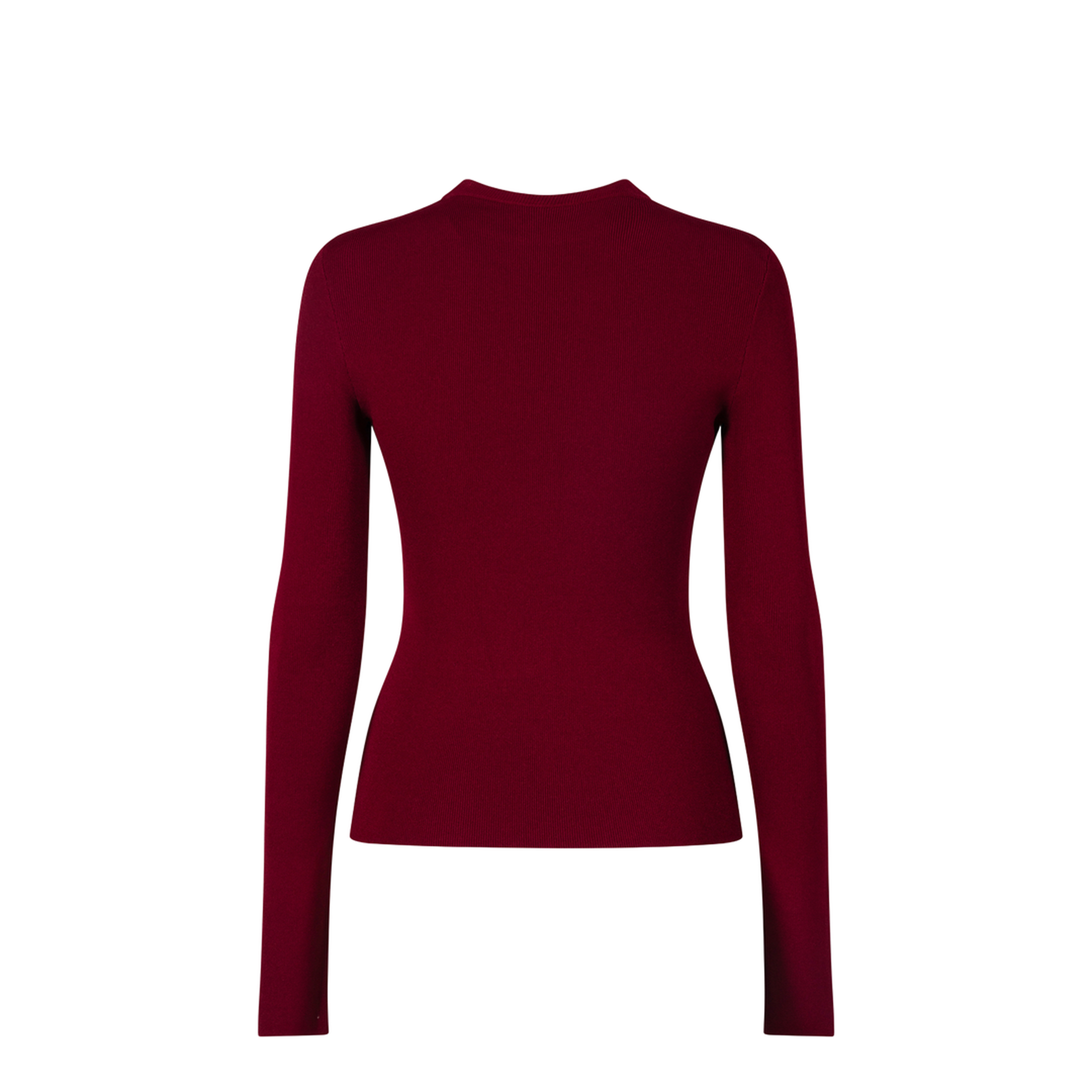 Ribbed Crewneck Long-Sleeved Fitted Top - Image 2