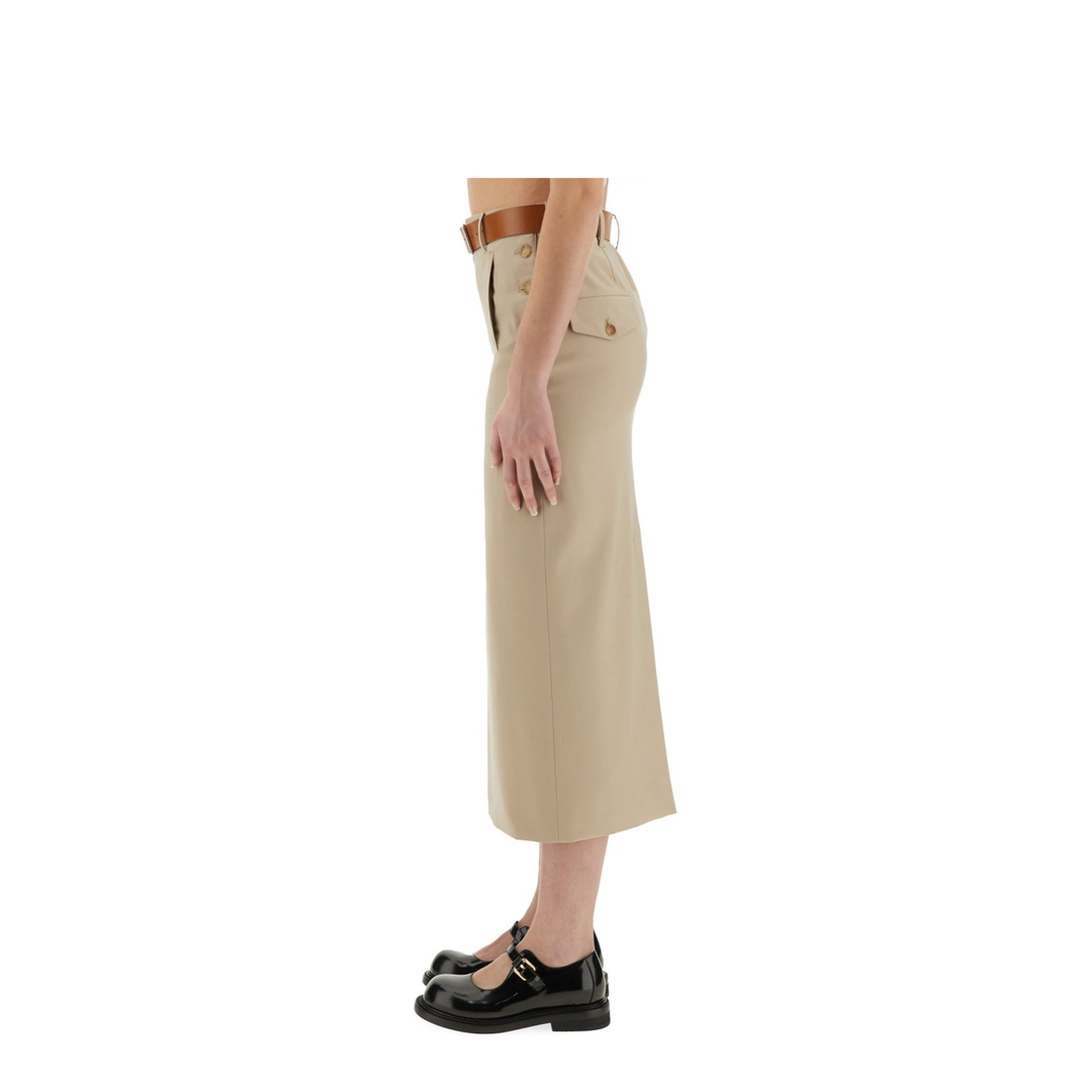 Tailored Twist Long Skirt - Image 4